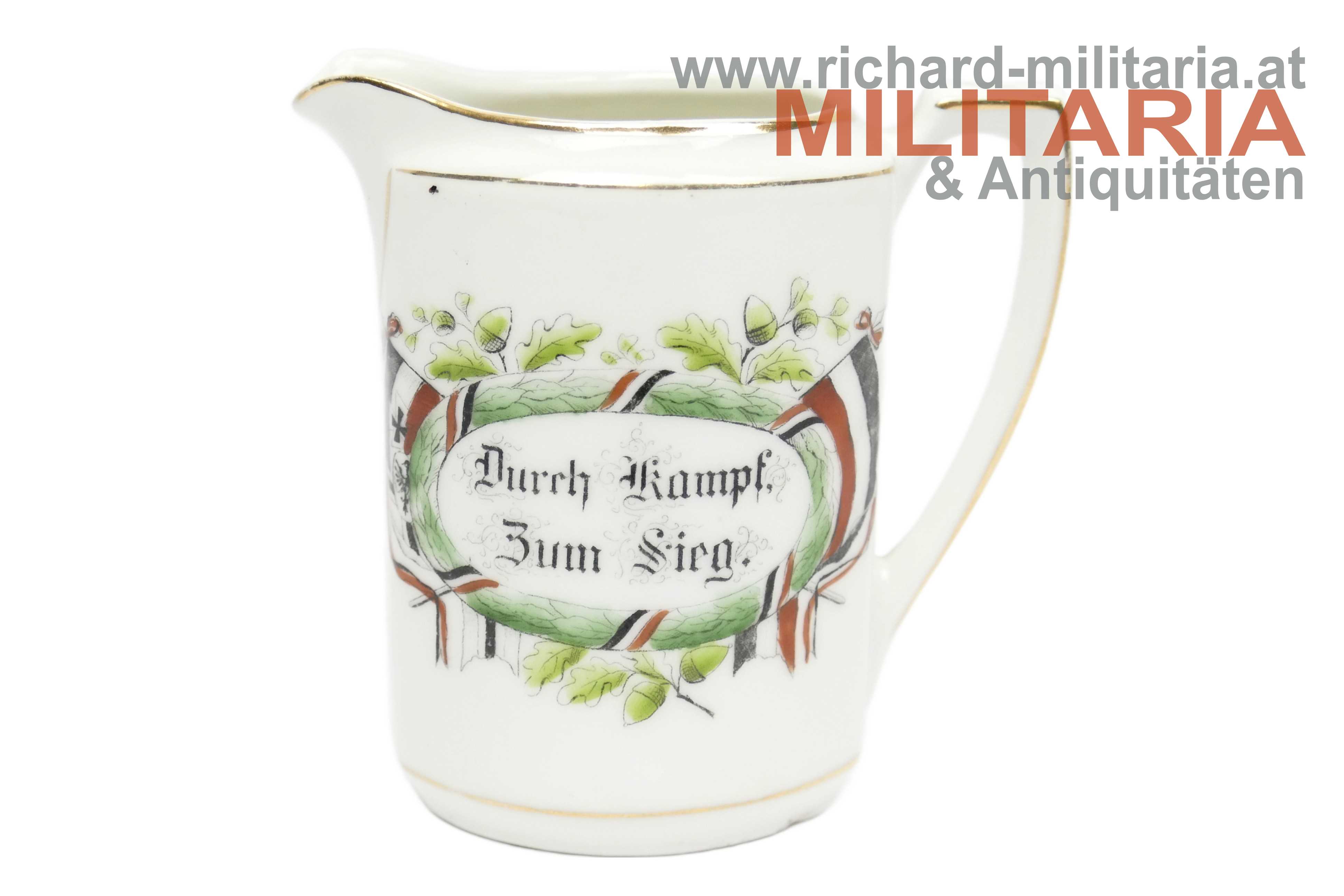 Deutsches Kaiserreich - Porzellankännchen - "Durch Kampf zum Sieg"