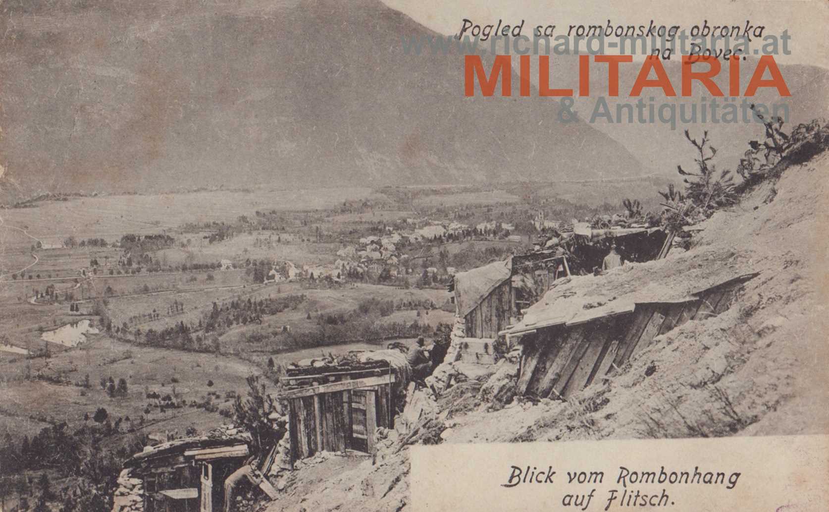 k.u.k. PK - "Blick vom Rombonhang auf Flitsch" / "Pogled sa rombonskog obronka na Bovec" - BH4