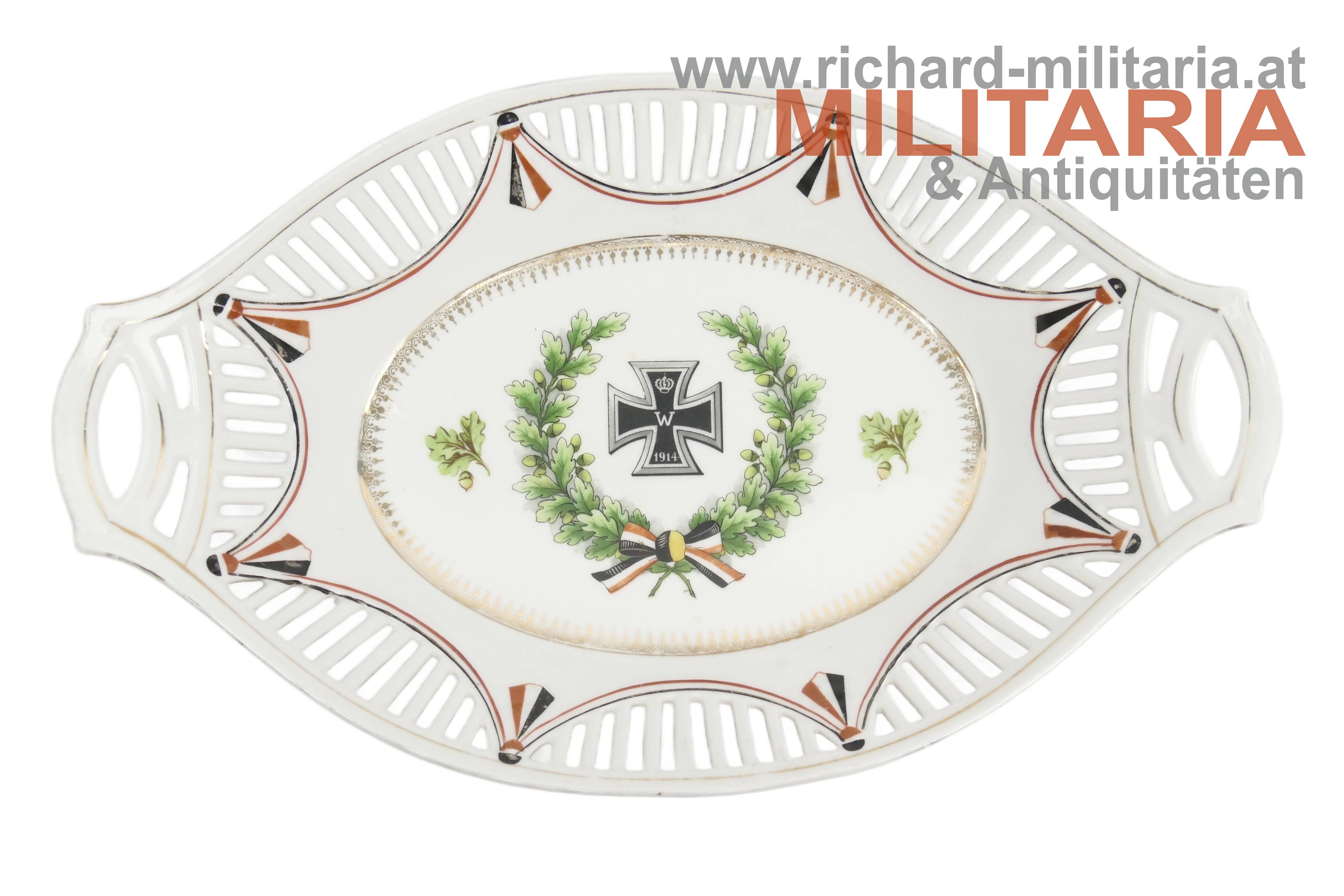 patriotische Porzellanschale - Eisernes Kreuz 1914