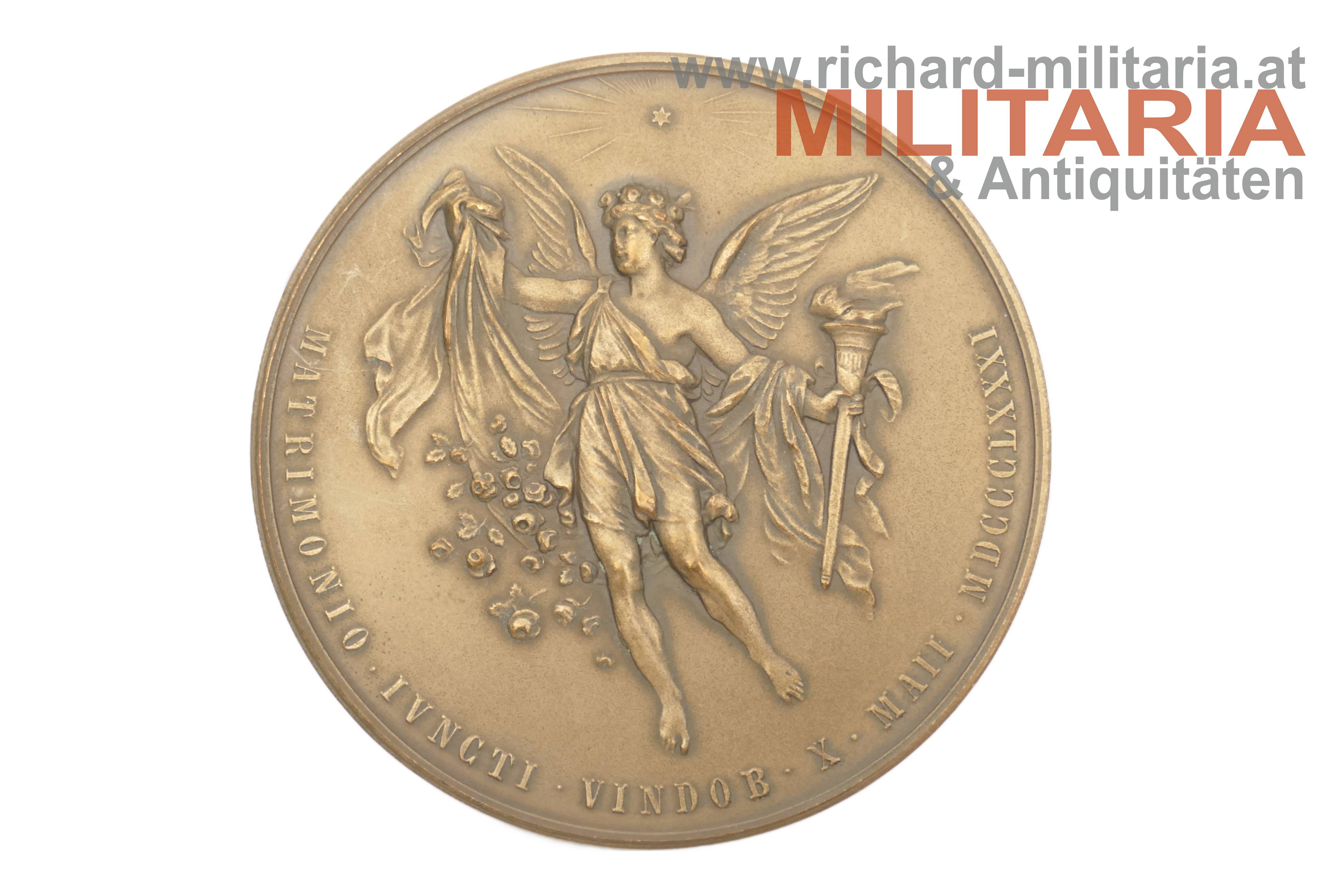 k.u.k. Bronzemedaille - Vermählung von Kronprinz Rudolph und Prinzessin Stephanie