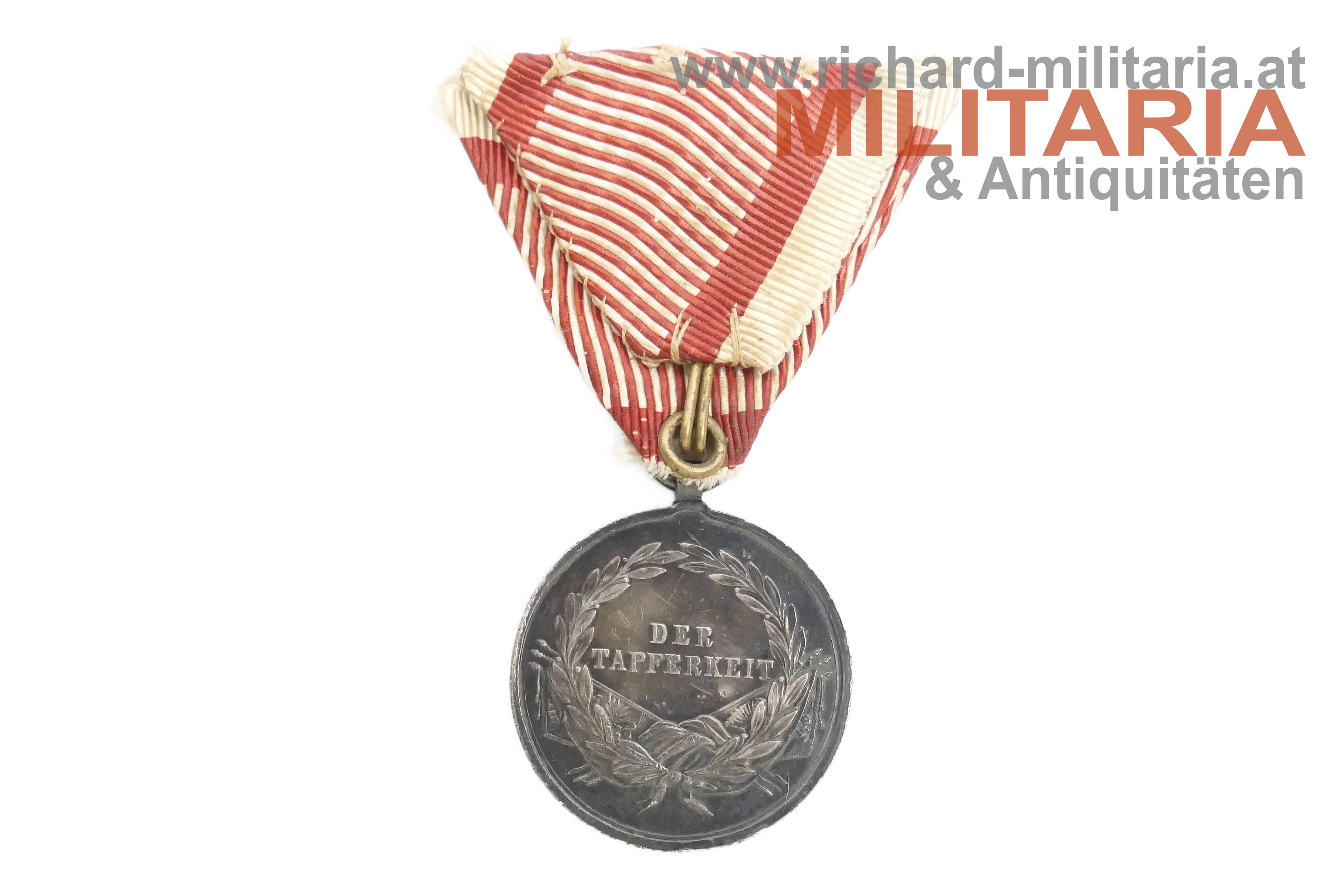 k.u.k. Silberne Tapferkeitsmedaille II. Klasse Kaiser Franz Joseph - TOP PATINA