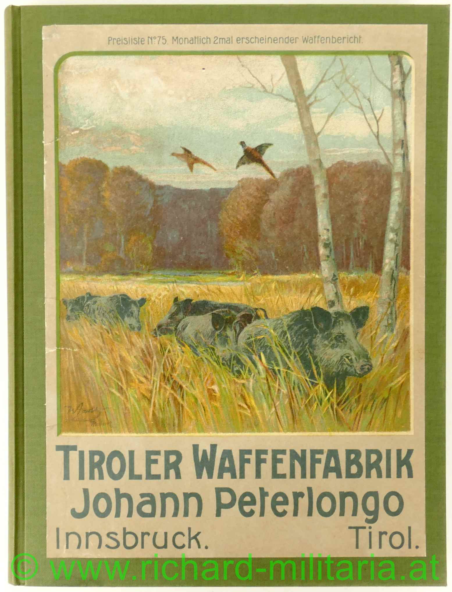 Verkaufskatalog - J. Peterlongo - Waffenfabrik 1909