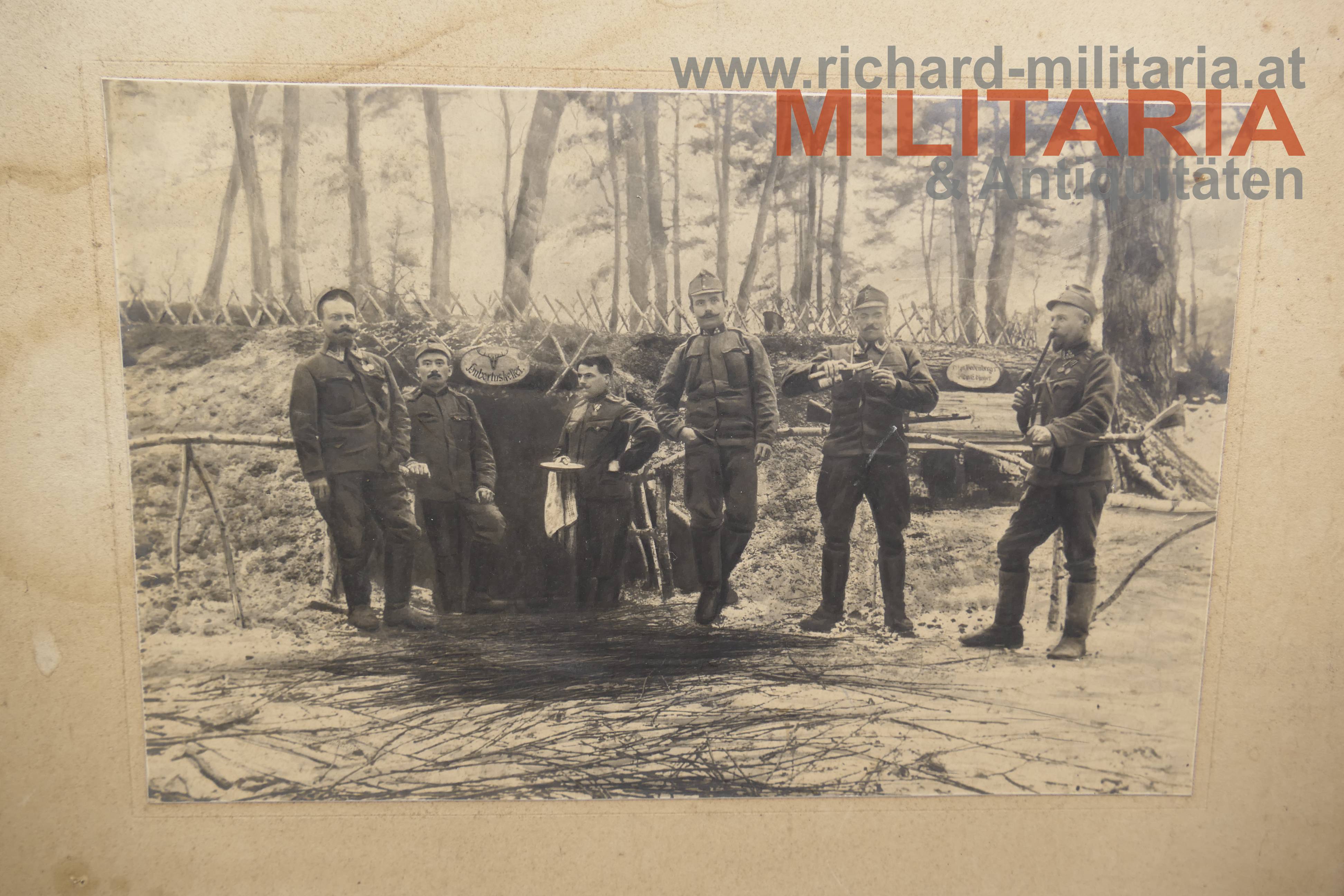 k.u.k. Foto - gerahmt "Hubertuskeller" - Stellung in Galizien