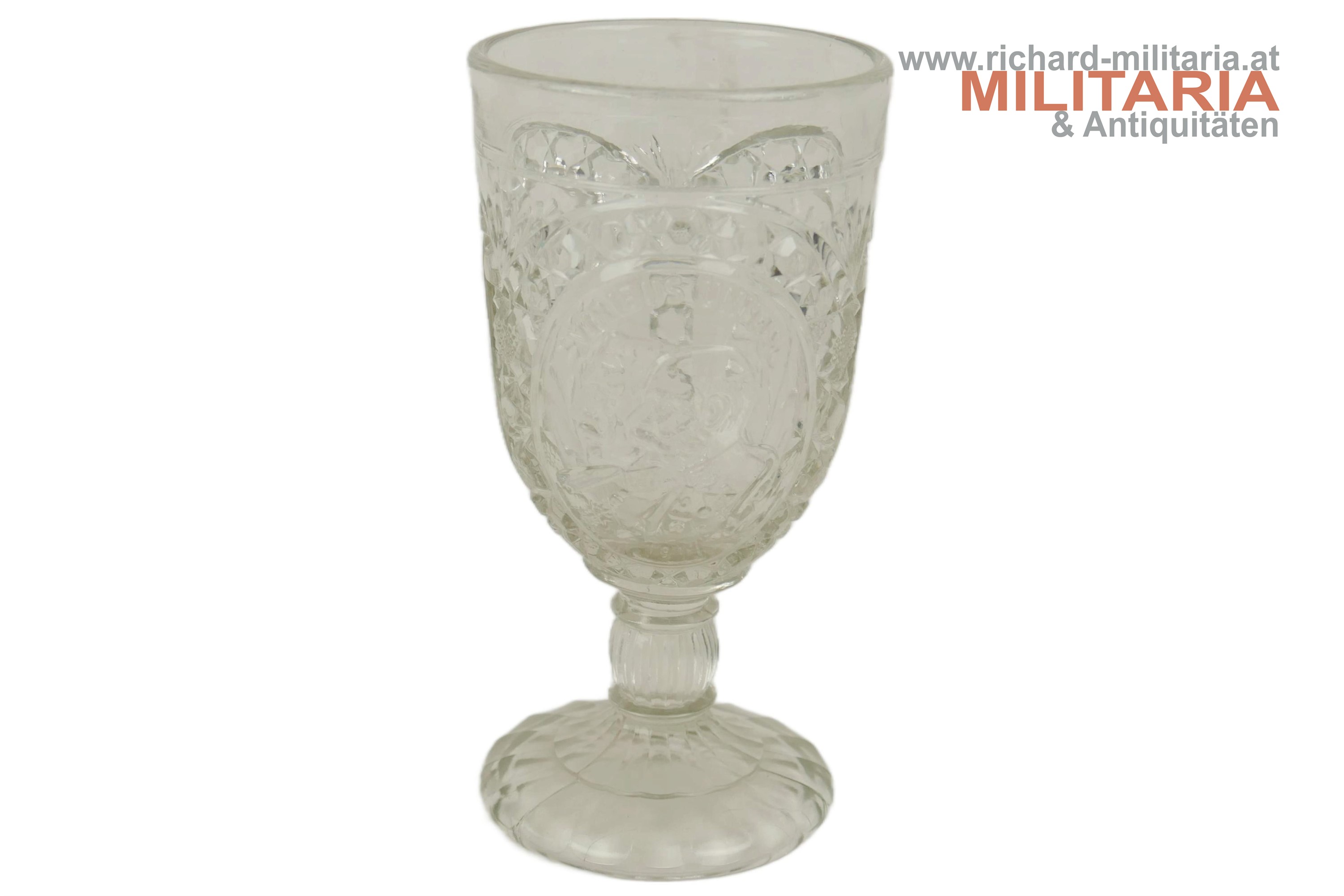 k.u.k. Glasbecher - Viribus Unitis - Kaiser Franz Josef & Wilhelm
