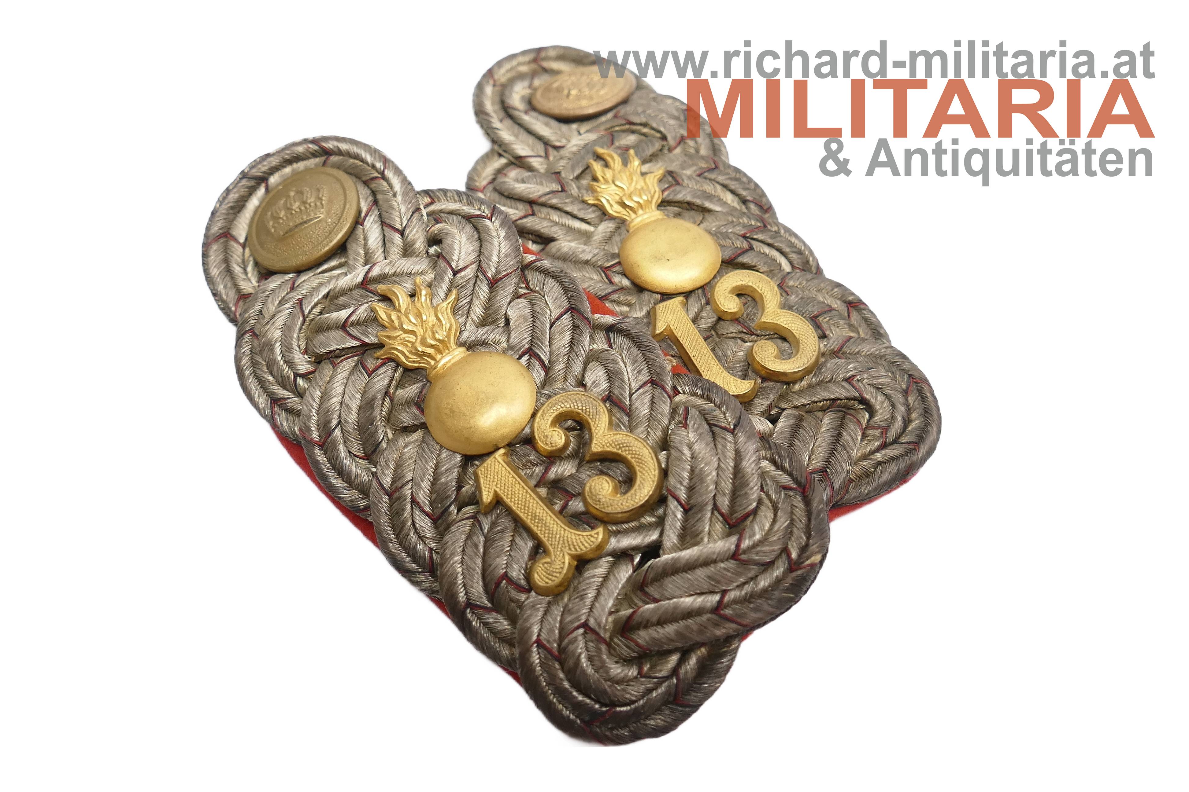 Preußen - Schulterstücke - Major im Feld - Artillerie Reg. 13