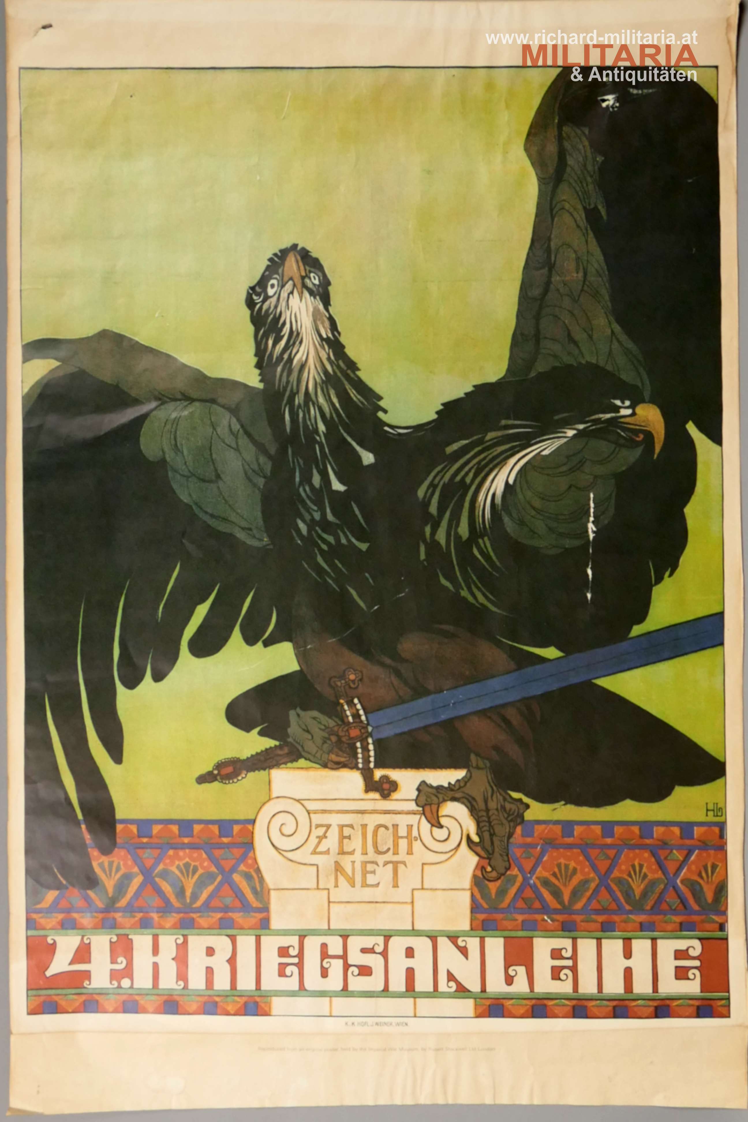 k.u.k. Wandplakat - Zeichnet die 4. Kriegsanleihe - Nachdruck
