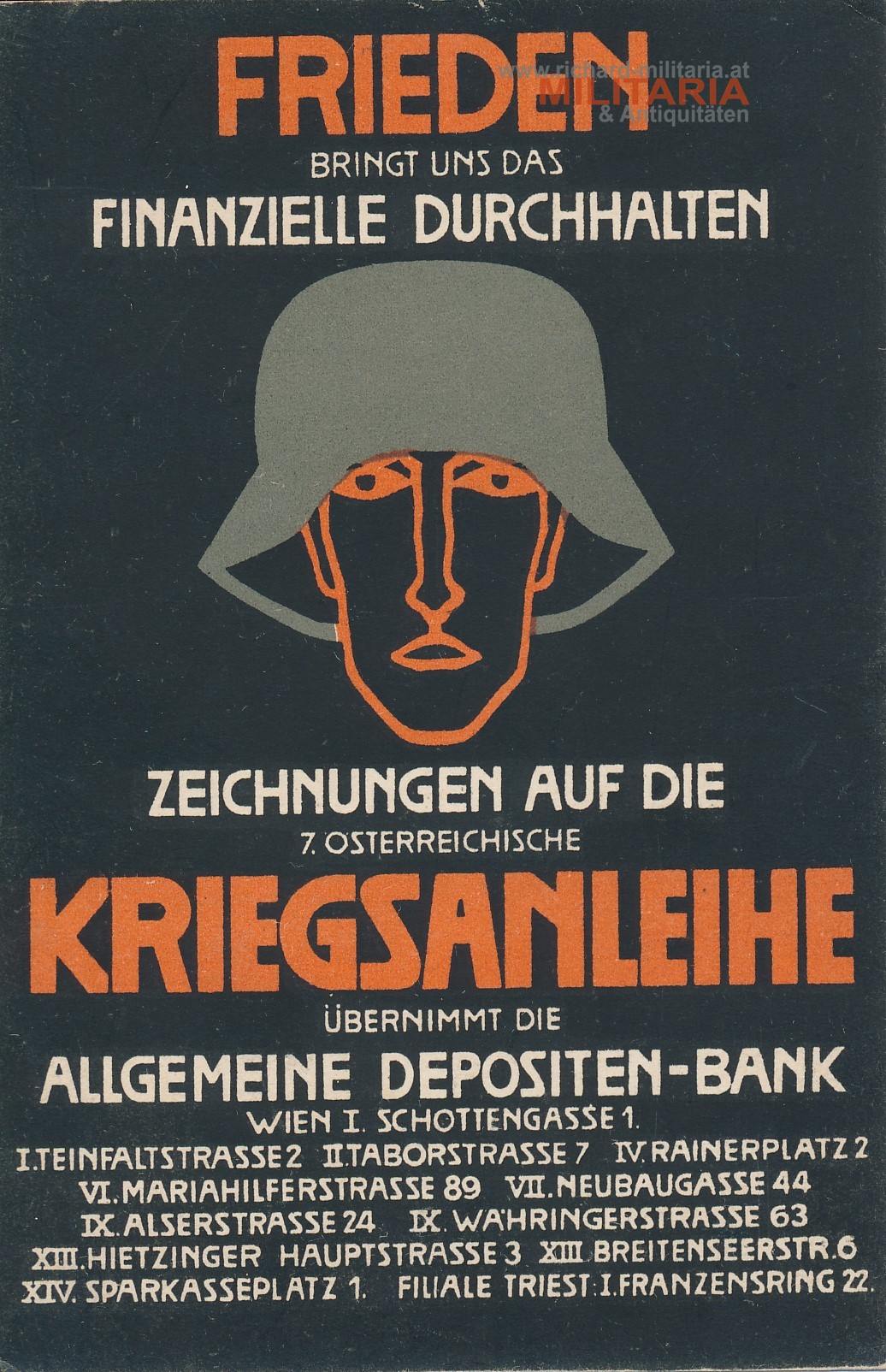 PK "Frieden bringt uns das finanzielle durchhalten Zeichnung auf die 7. Österreichische Kriegsanleihe2