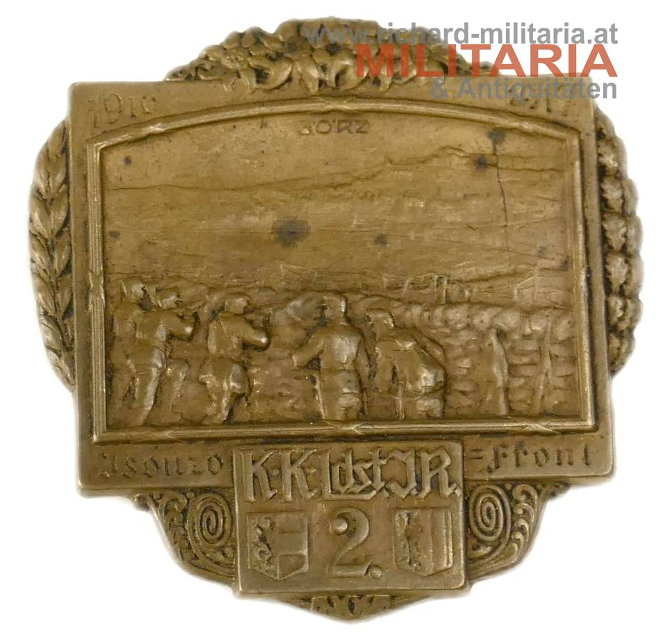 k.u.k. Kappenabzeichen Ldst.IR 2 - Isonzo Front / GÖRZ 1916-17
