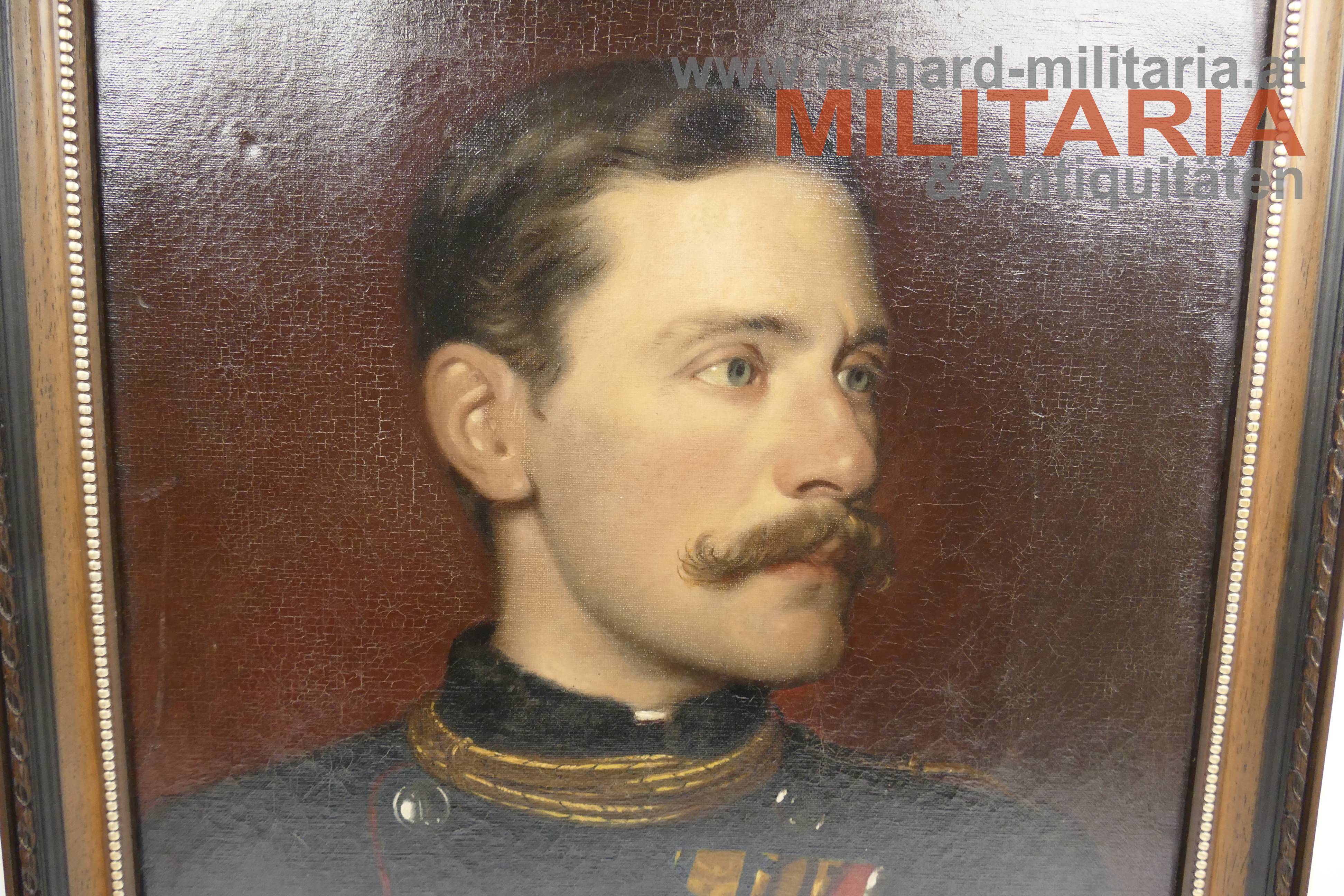 Rüdiger Freiherr v. Biegeleben - Öl auf Leinwand - Landwehr Dragoner Regiment Nr 1