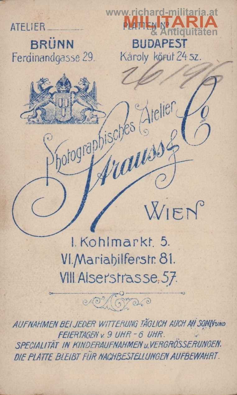 k.u.k. Hartkartonfoto - Militär-Veteranen-Abzeichen