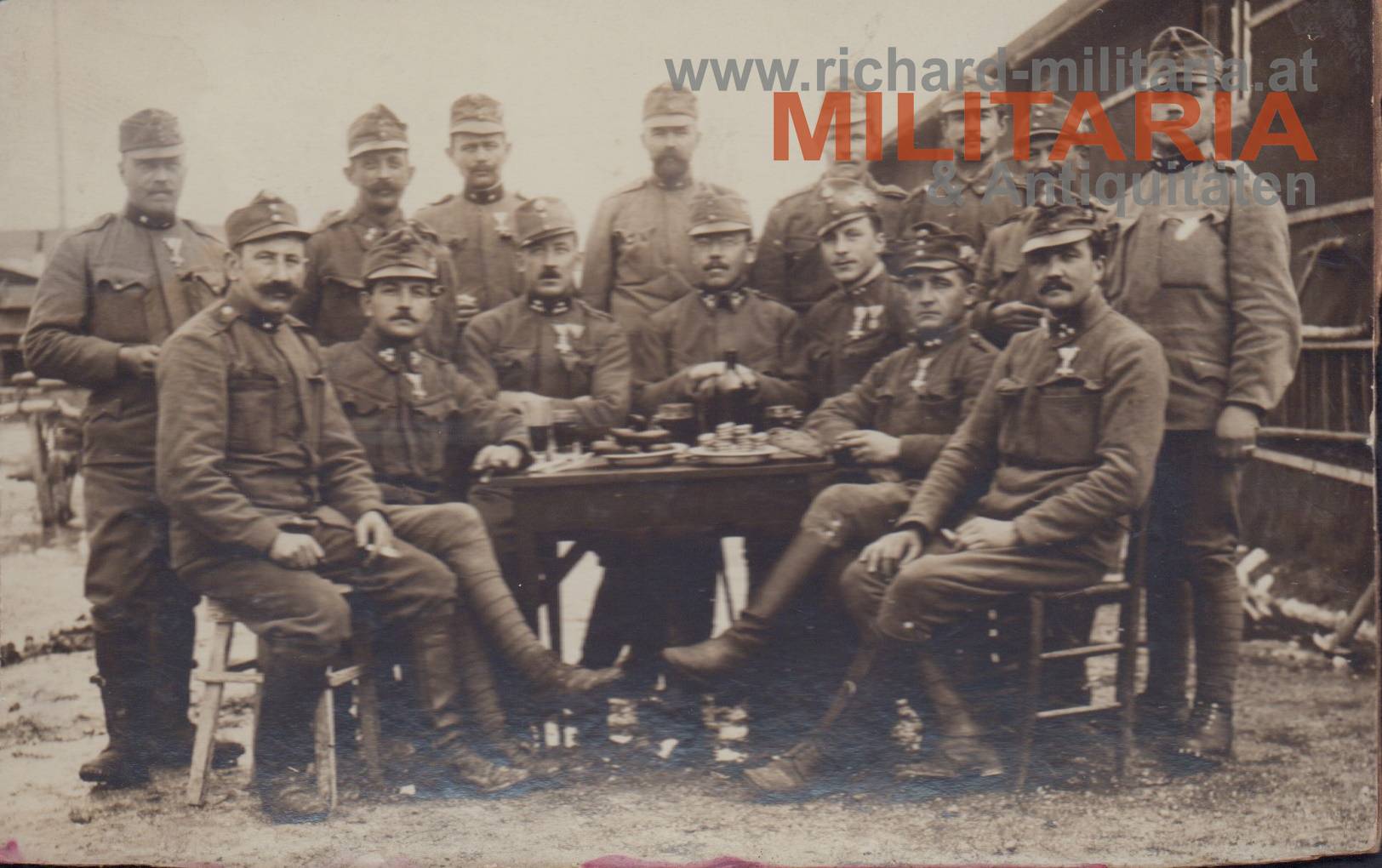 k.u.k. Hartkartonfoto - Unteroffiziere und Mannschaften