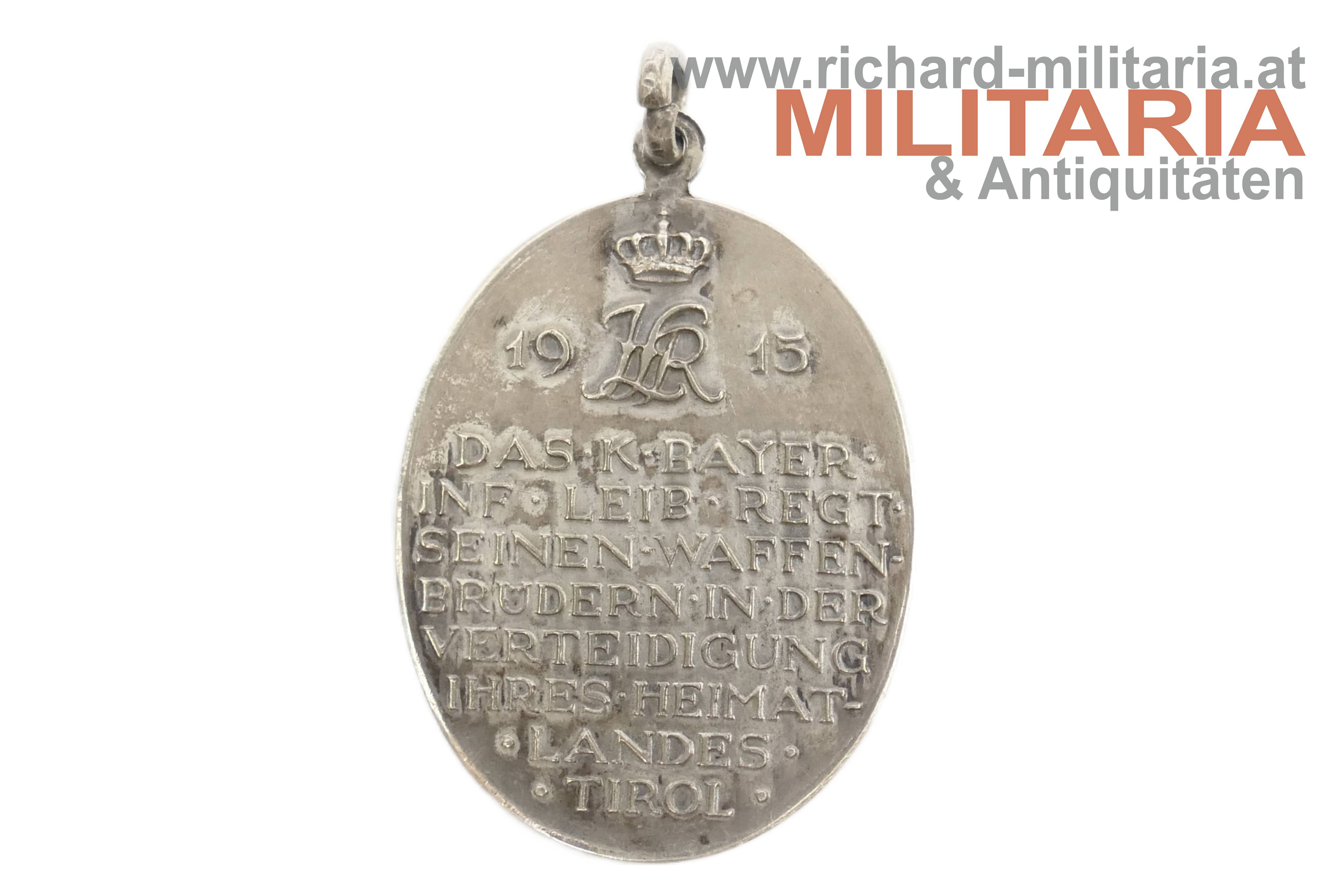 Bayern-Tirol - Medaille königlich bayerisches Infanterieleibregiment 1915