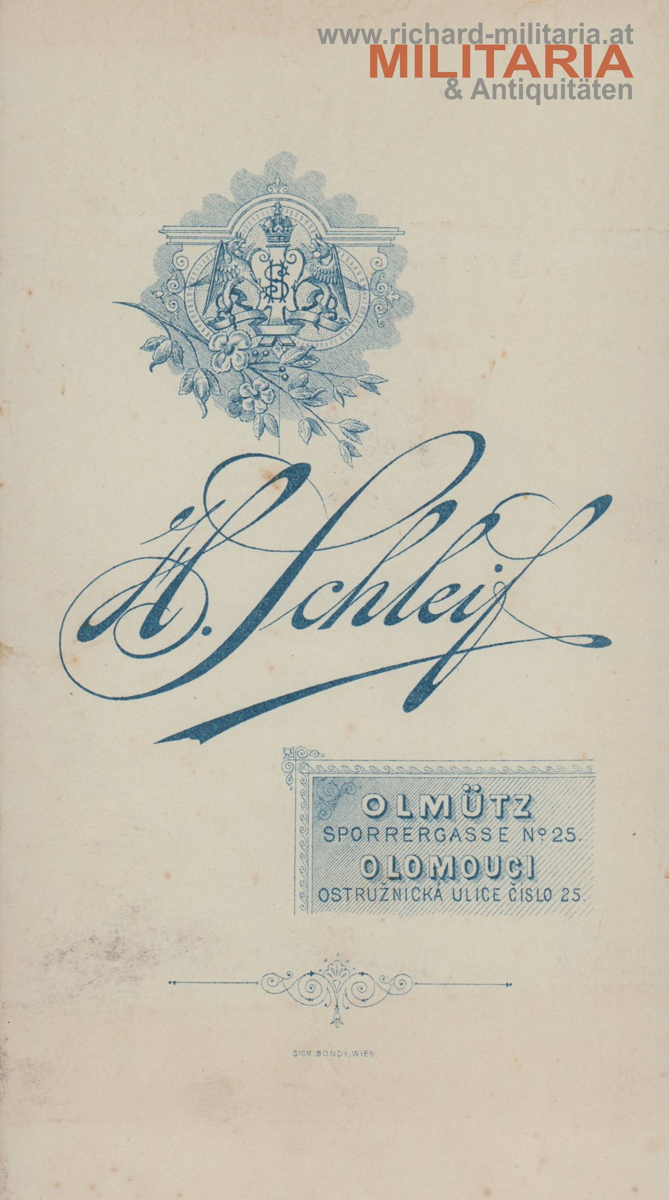 k.u.k. Hartkartonfoto - Oberst - EKO3 Frieden