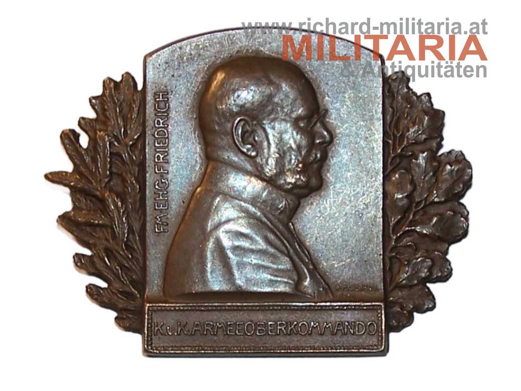 k.u.k. Kappenabzeichen - FM. EHZ. Friedrich - k.u.k. Armeeoberkommando