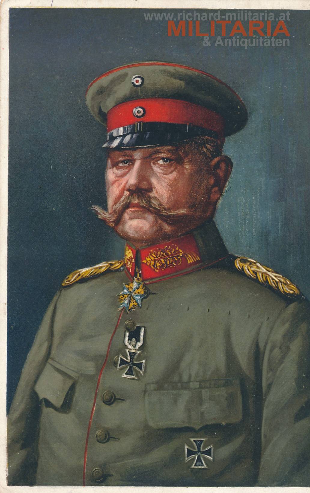 Postkarte - GFM v. Hindenburg - Einj. Freiw. - Inf. Reg. 27