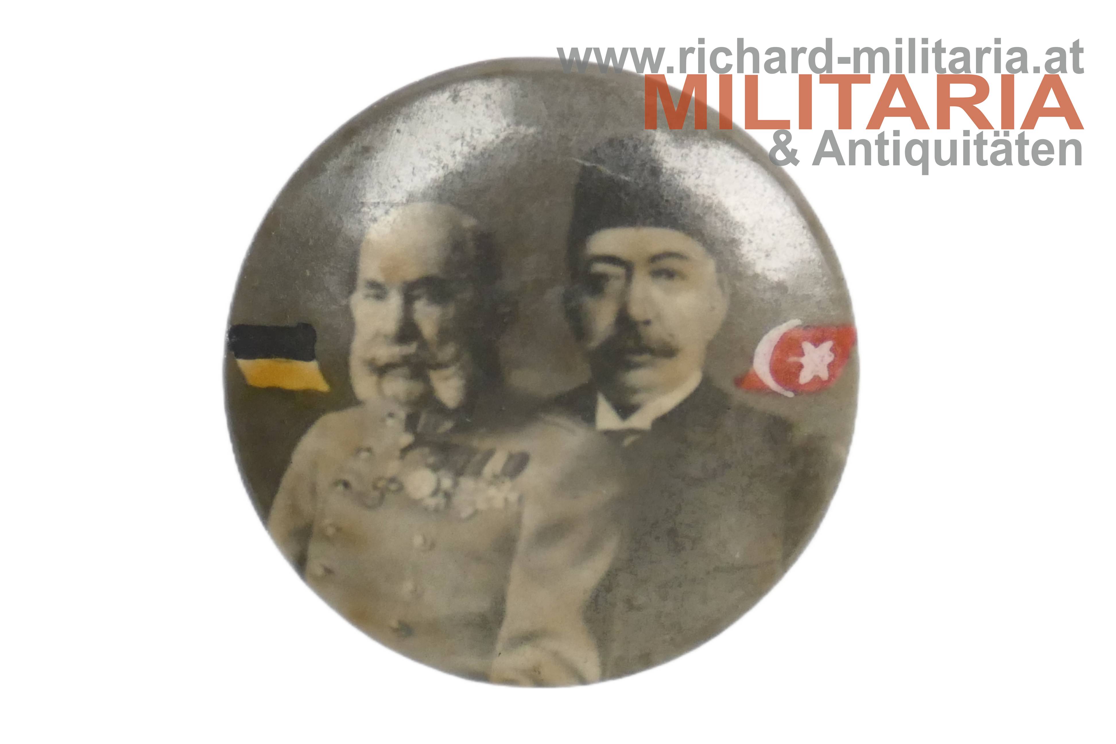 k.u.k. patriotisches Abzeichen - Kaiser Franz Joseph I. & Sultan Mehmed V.