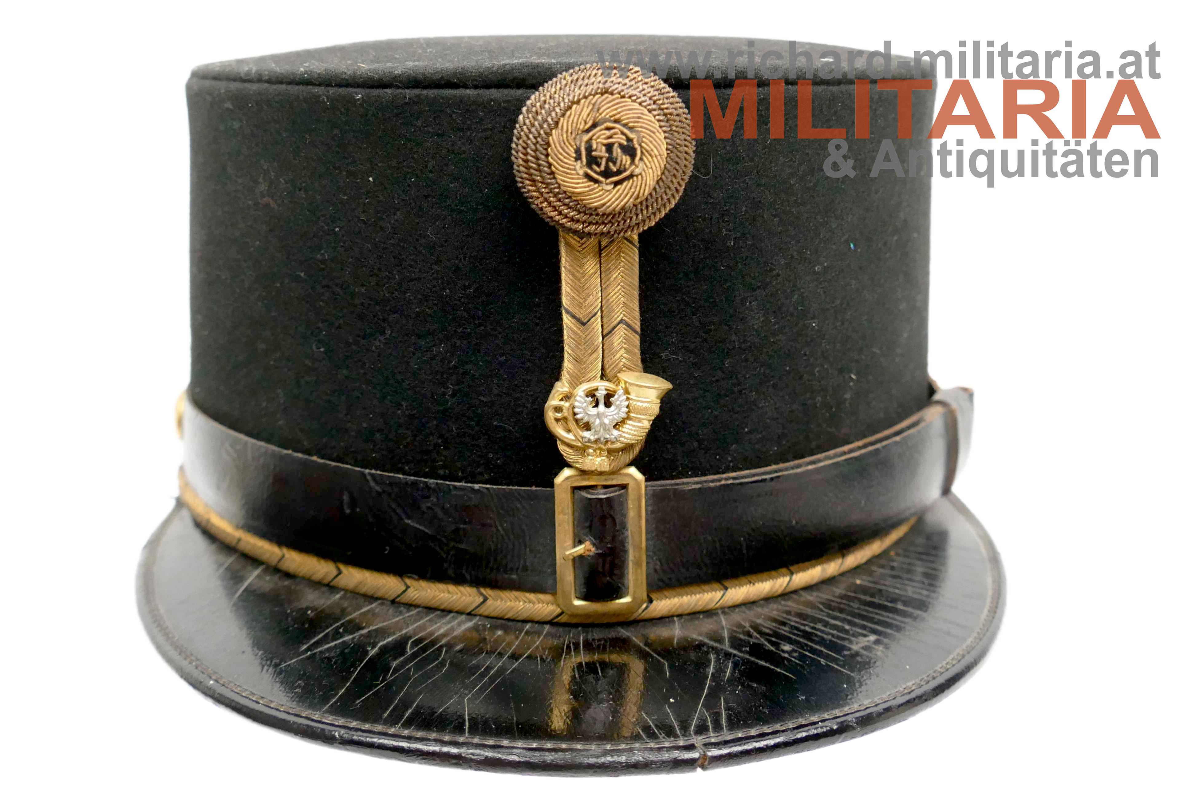 k.u.k. schwarze steife Offizierskappe - Tiroler Kaiserjäger