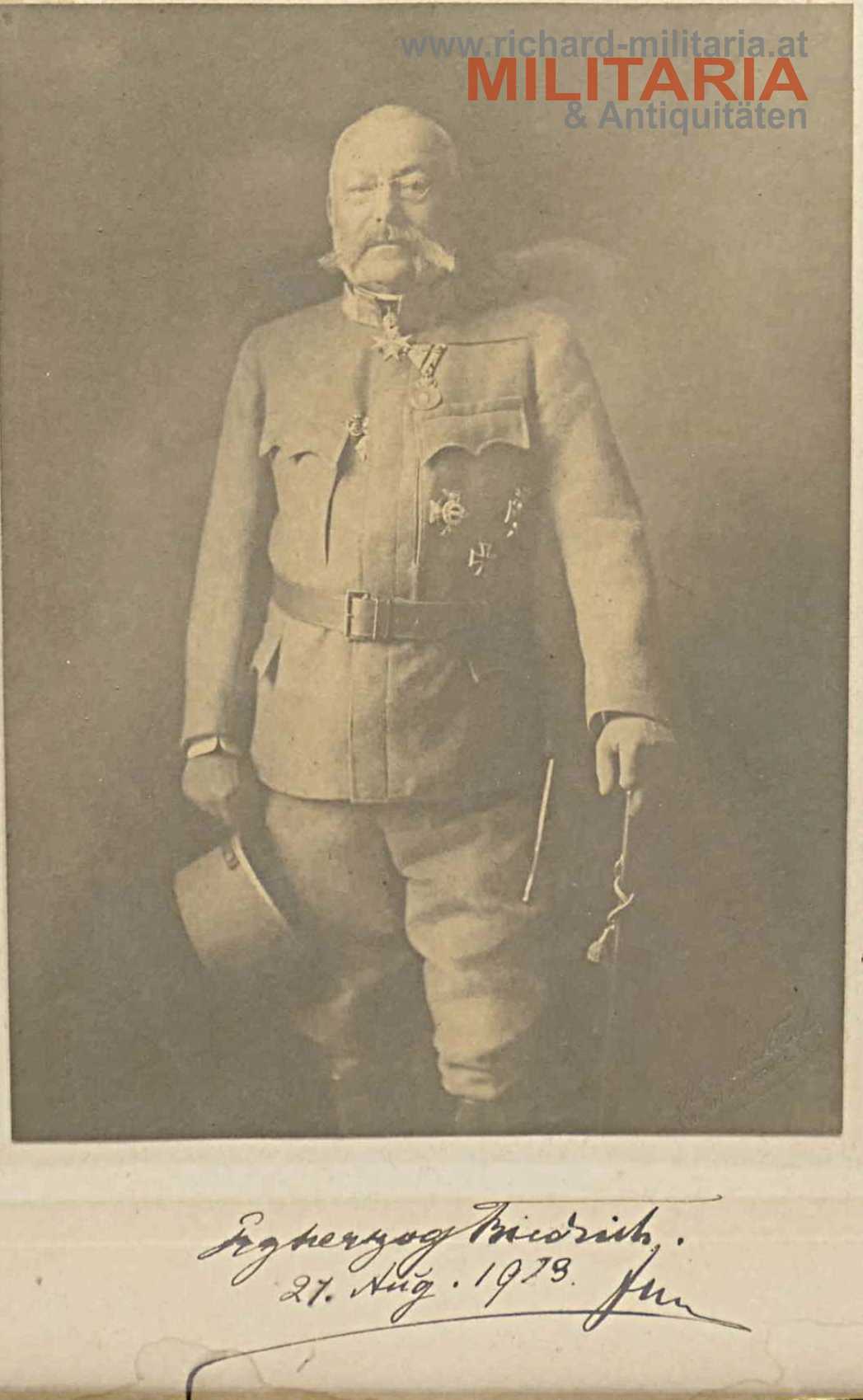 k.u.k. Foto - Erzherzog Friedrich von Österreich-Teschen - ORIGINALUNTERSCHRIFT