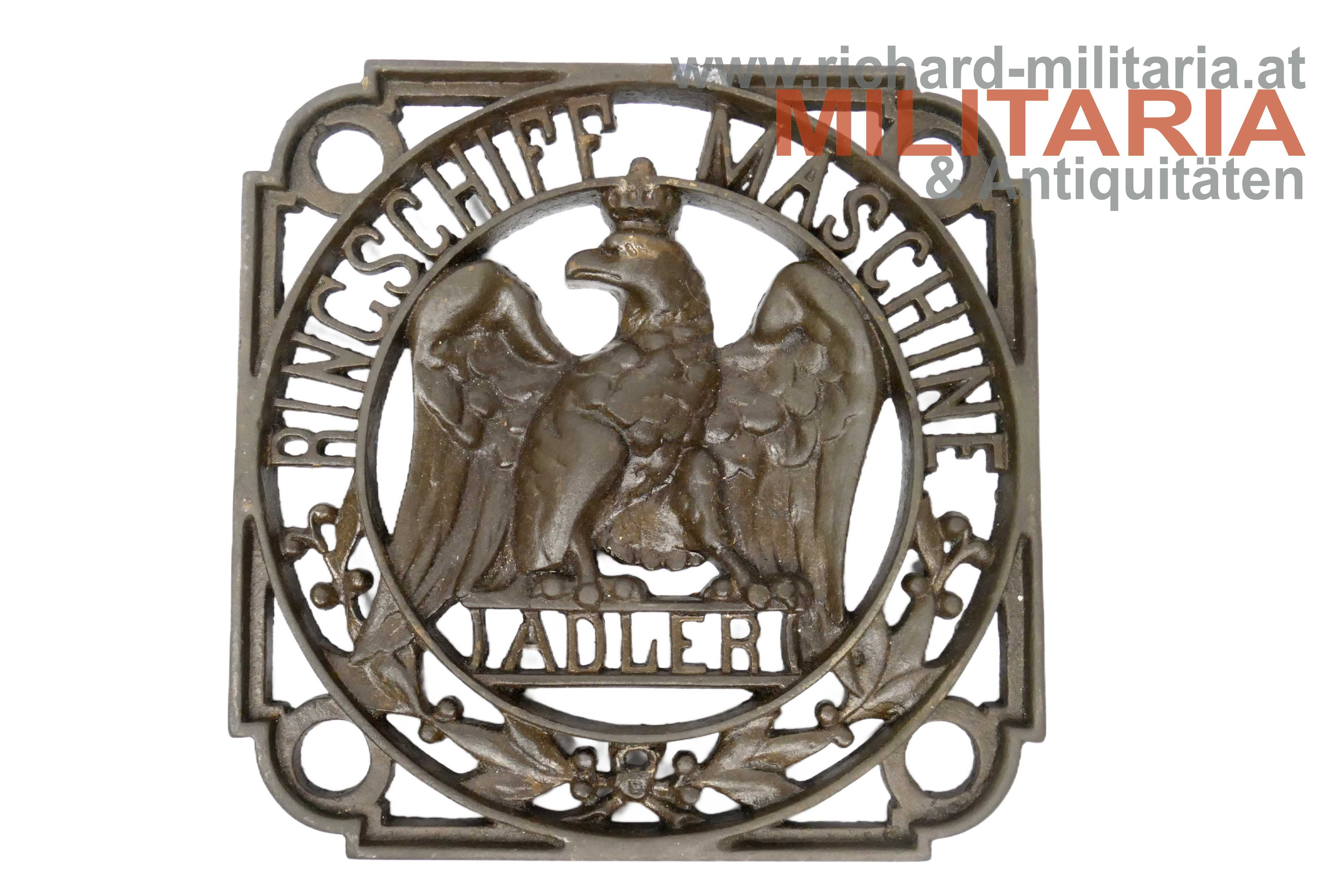 Deutsches Kaiserreich - Plakette "Ringschiff - Maschine - Adler"