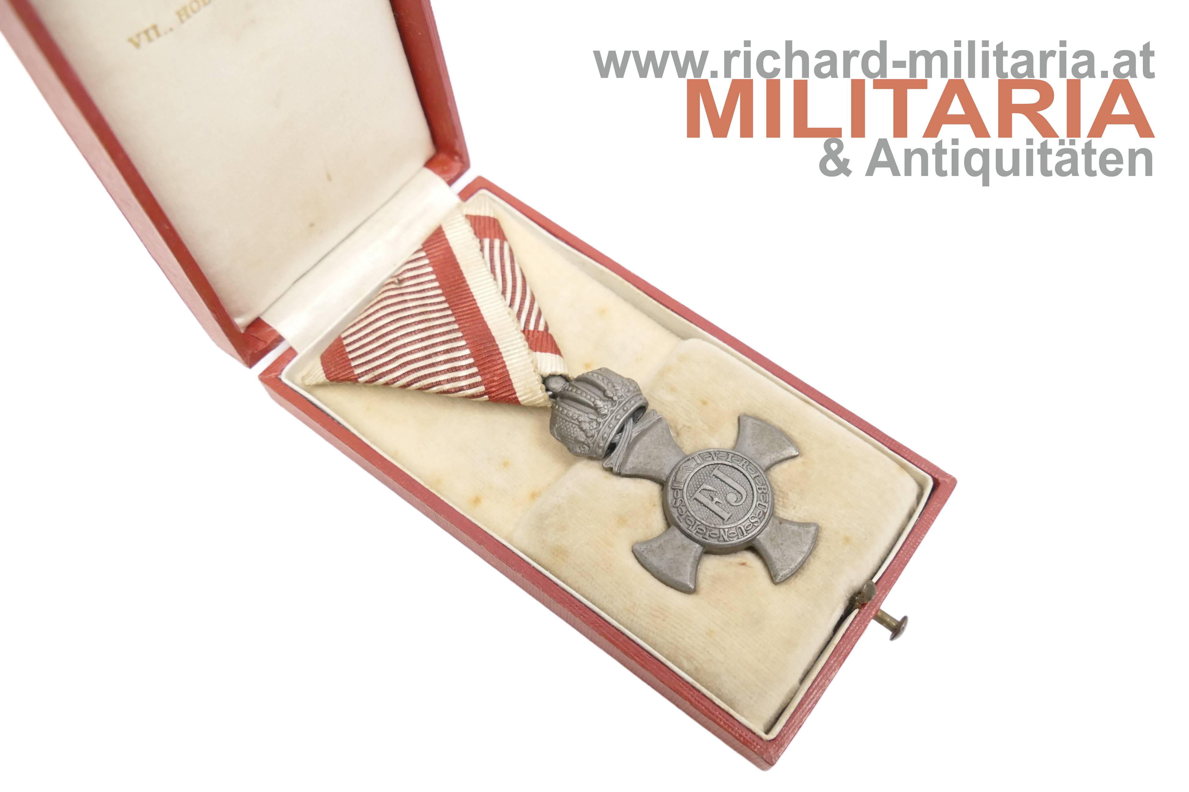 k.u.k. Eisernes Verdienstkreuz mit der Krone im Etui  - Scheid G.A.