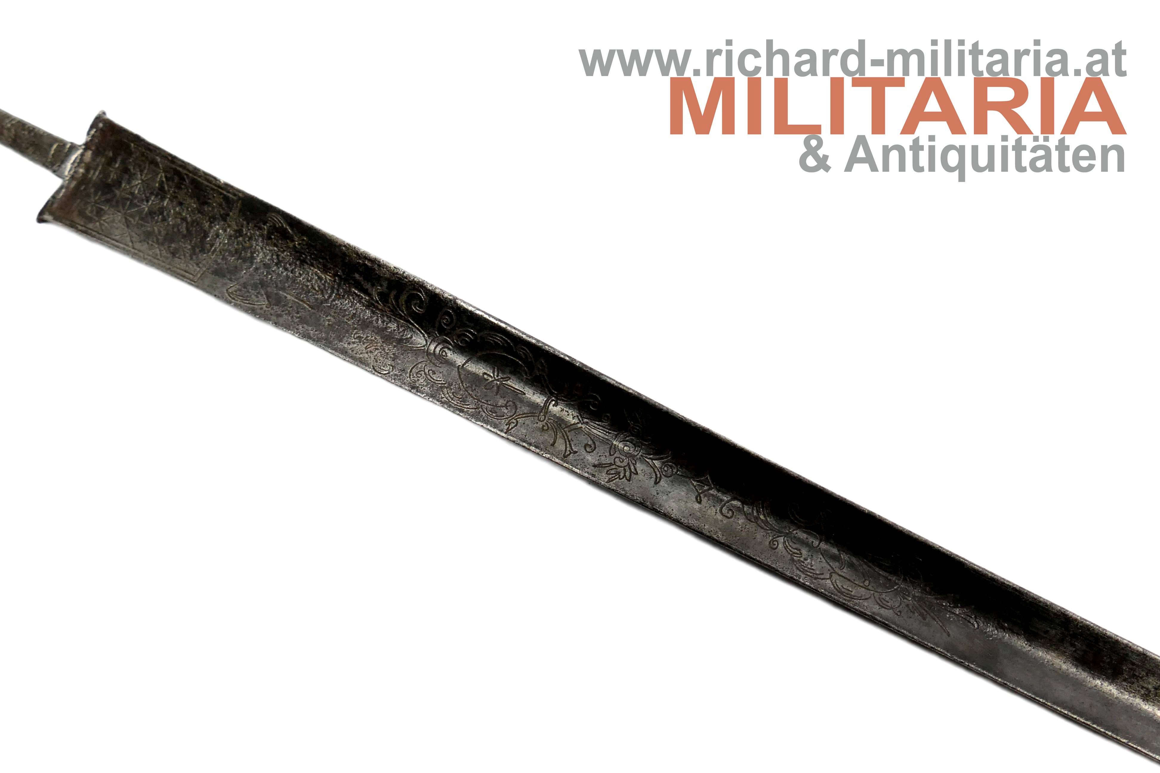 17./18. Jahrhundert - Dreikantklinge graviert