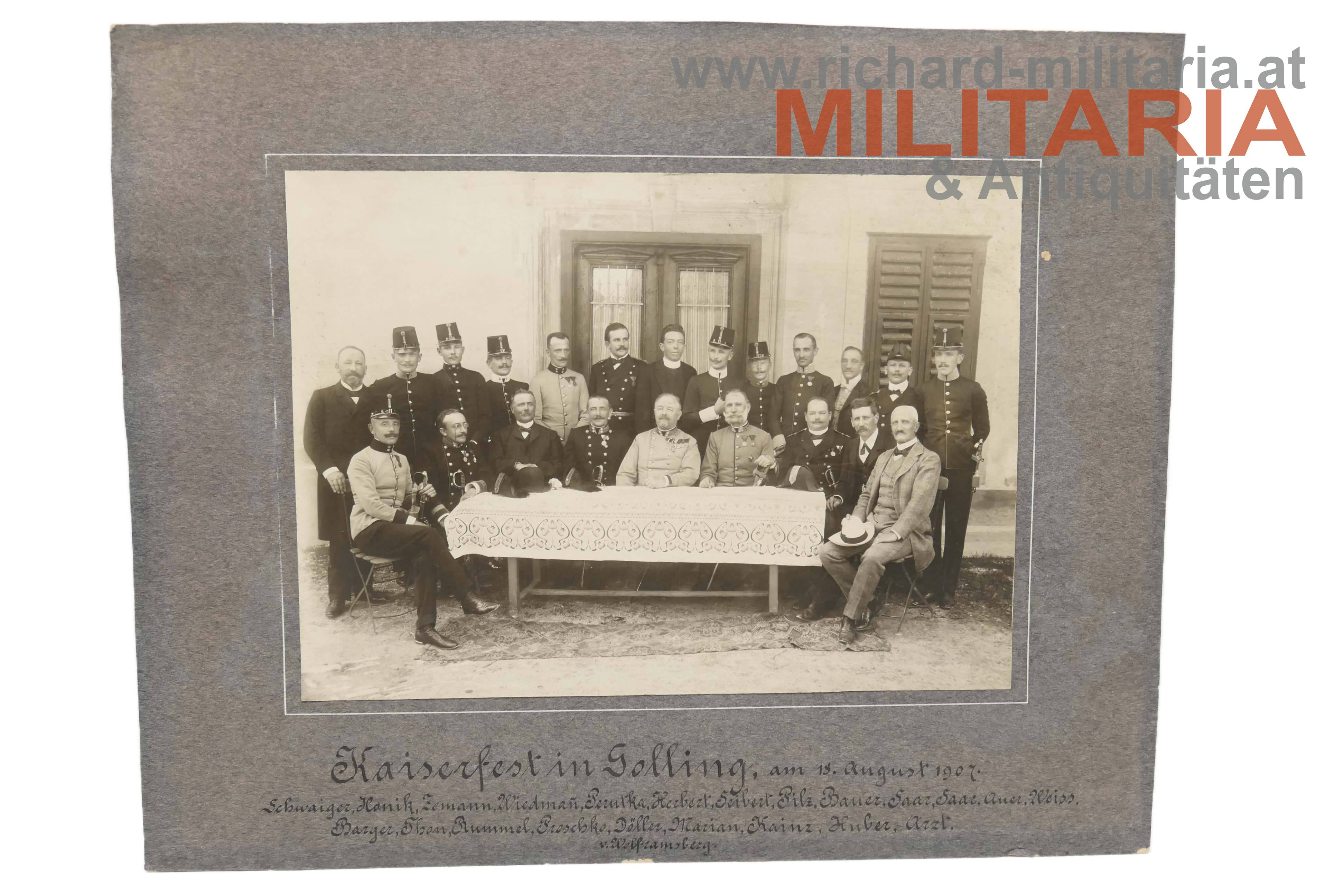 k.u.k. Foto - Kaiserfest in Golling 1907 - Feldmarschallleutnant Döller v. Wolframsberg