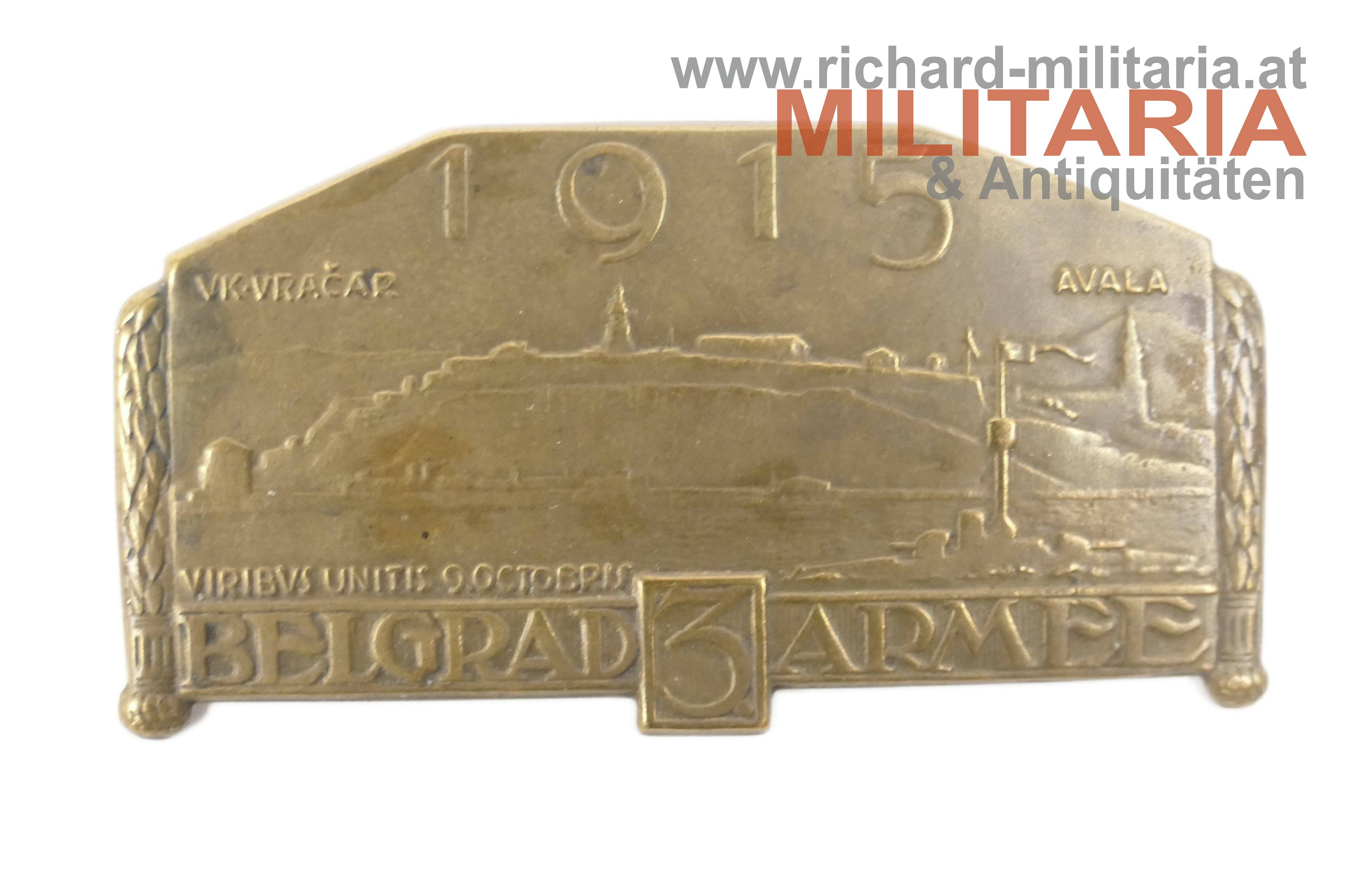 k.u.k. Kappenabzeichen - Belgrad 3. Armee - 1915