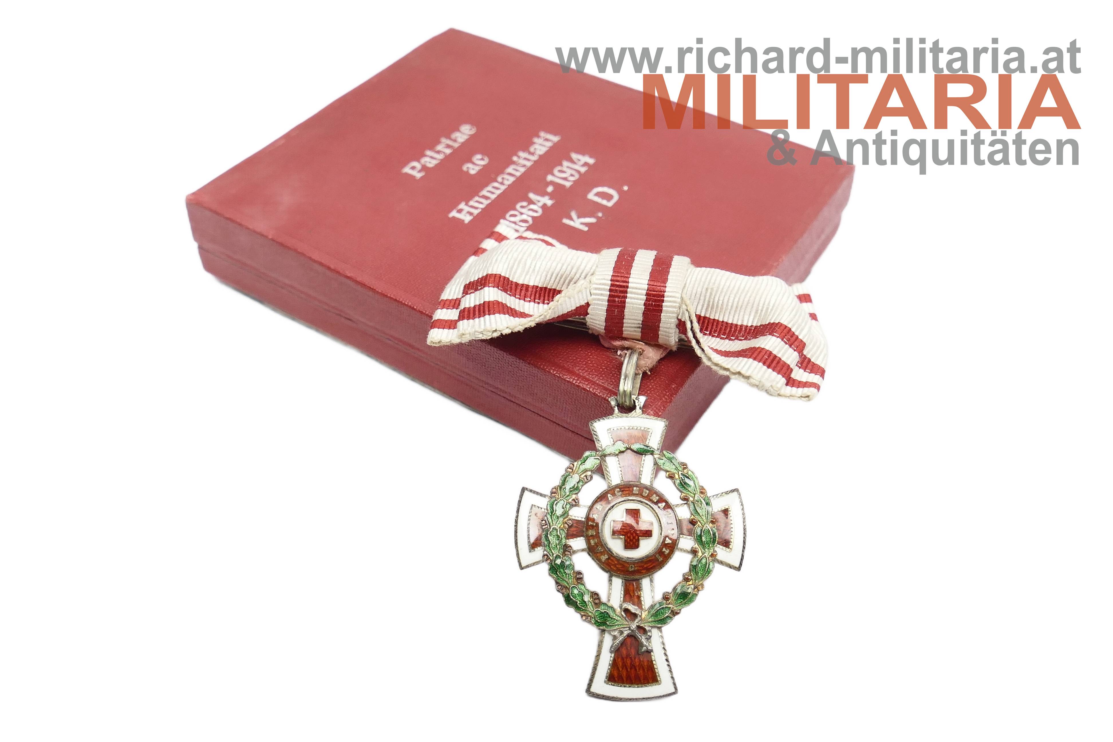 Rotes Kreuz - Ehrenzeichen 2. Klasse mit KD - Damenmasche - Etui