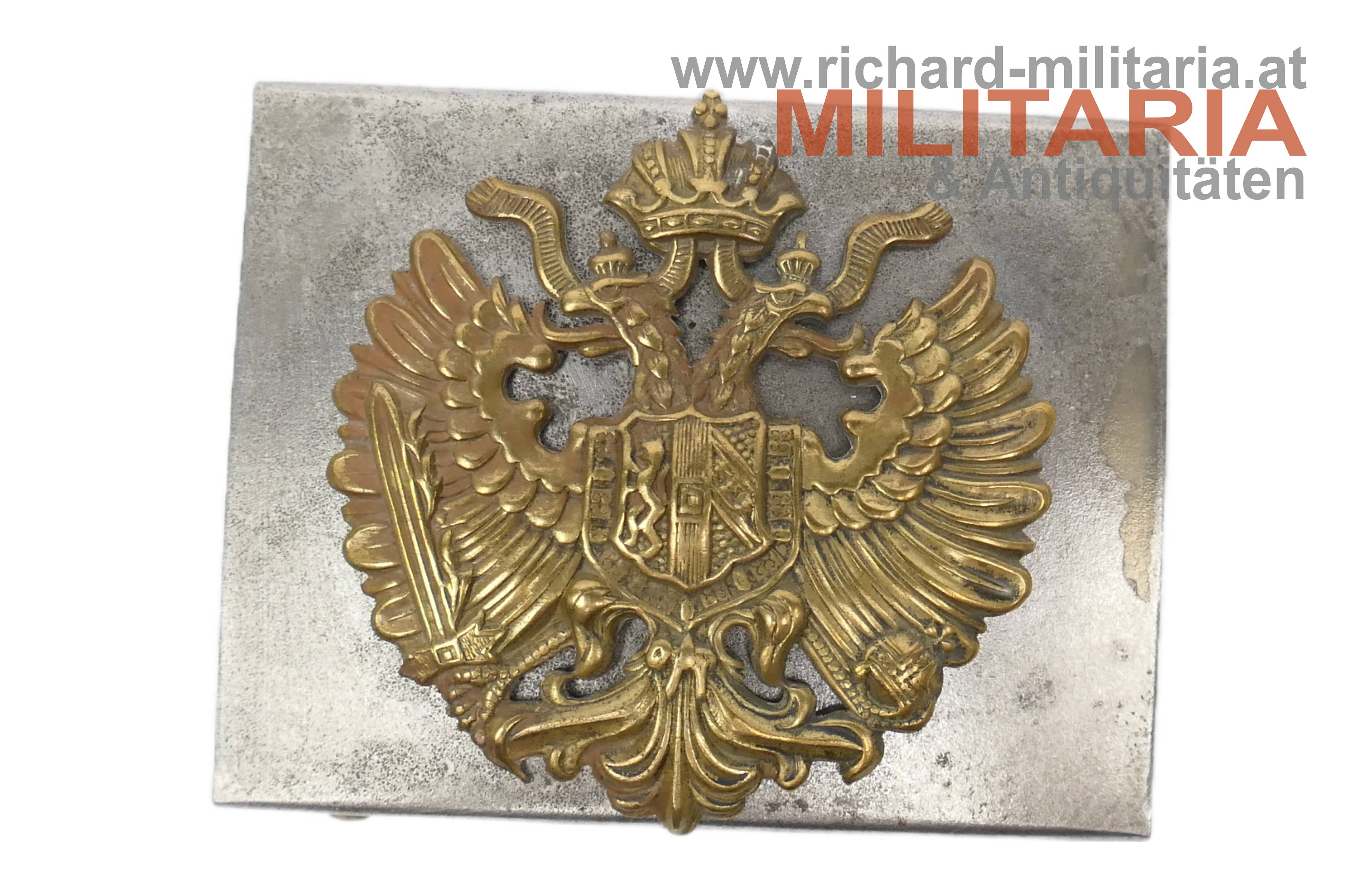 k.u.k. Leibriemenschliesse Mannschaft/UO - abnehmbarer Adler - Eisen 