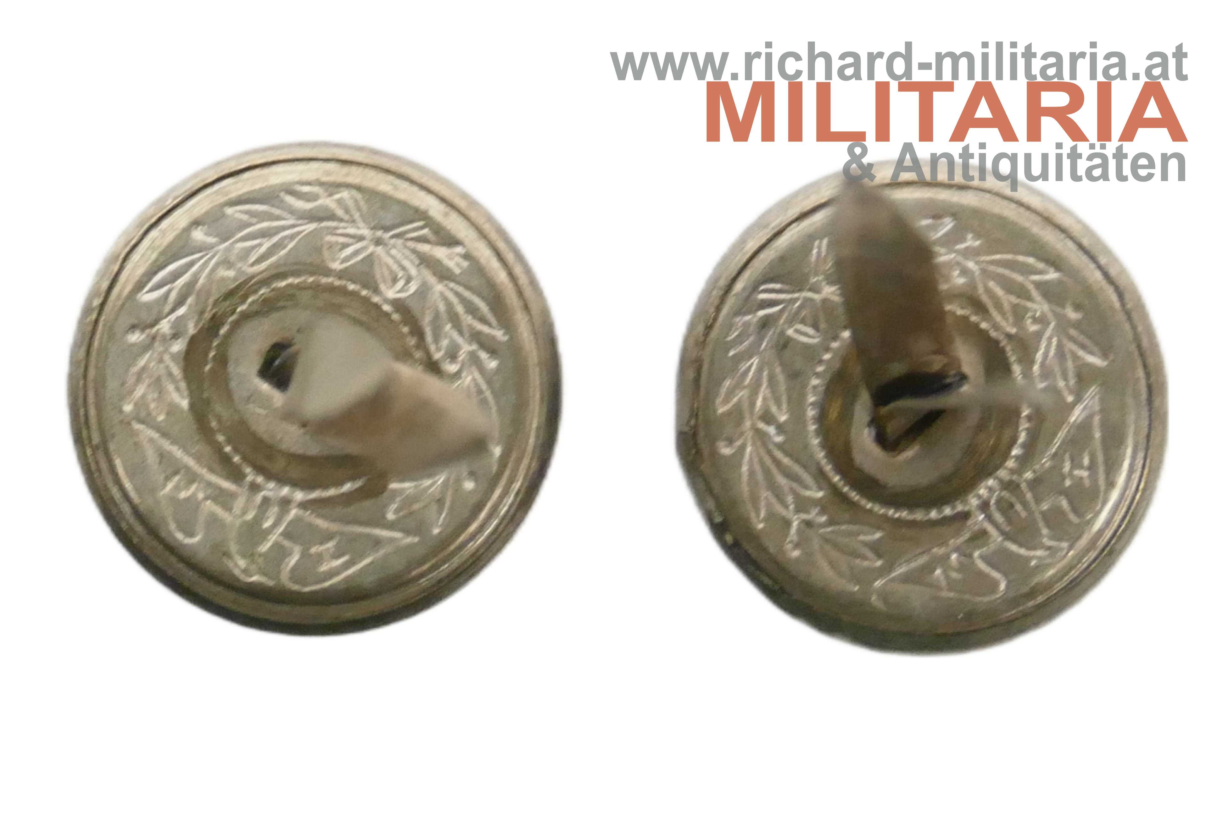 k.k. Landwehr IR 35 - Paar Knöpfe für die Feldkappe / schwarze Kappe 