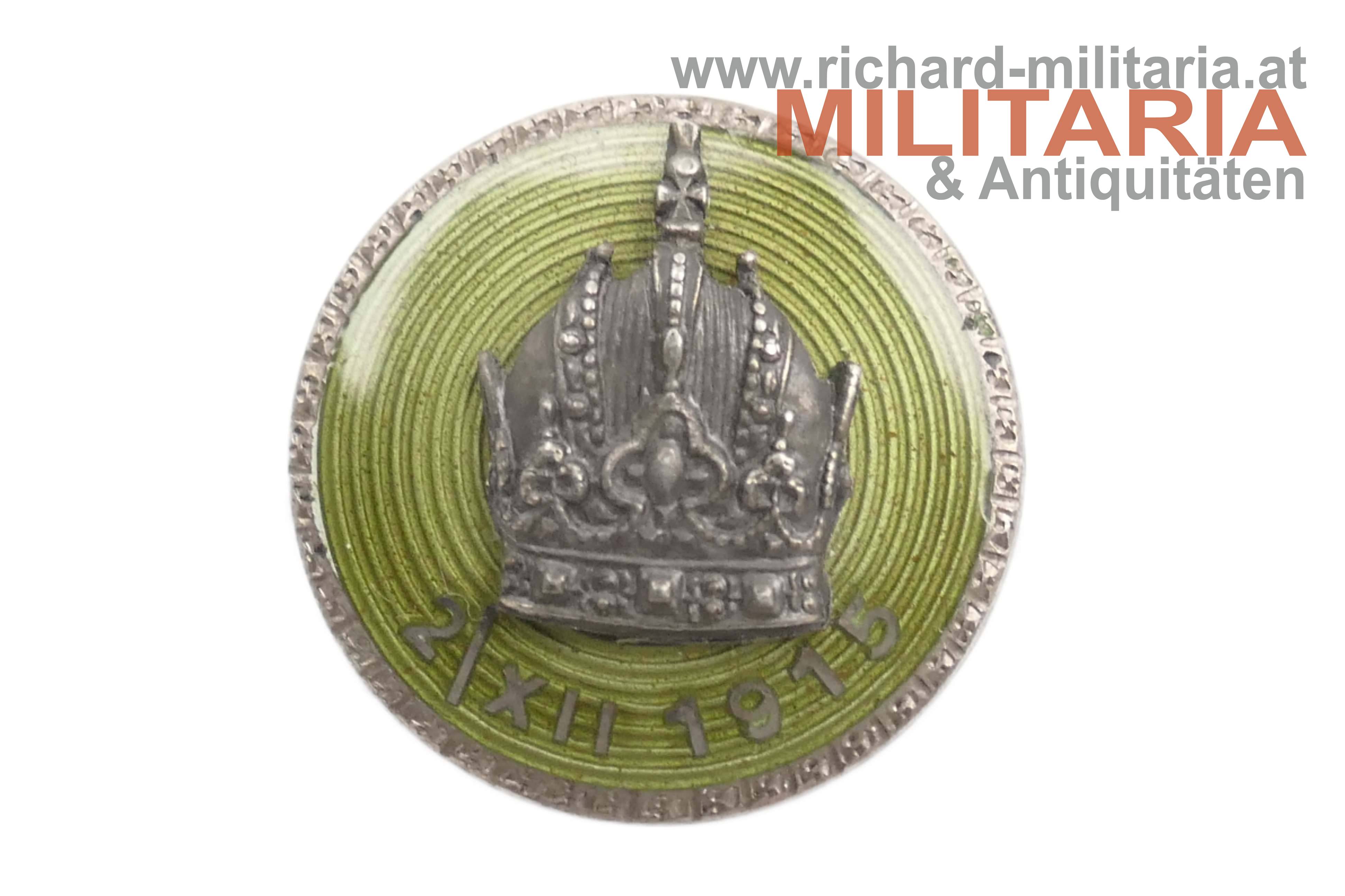 k.u.k. patriotisches Abzeichen - Kriegsfürsorge 2. XII. 1915 