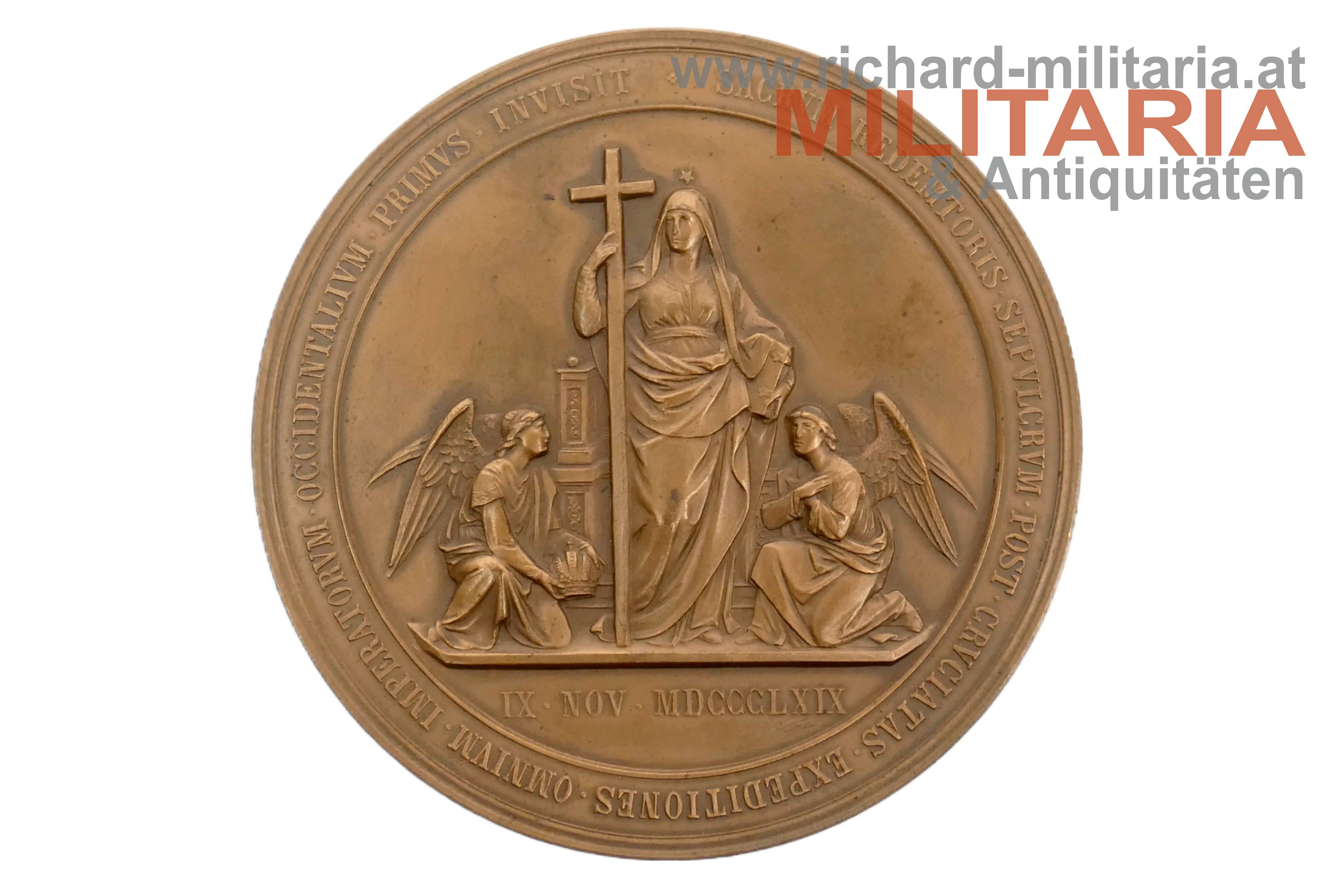 Medaille - Kaiser Franz Joseph - Besuch des Kaisers beim Heiligen Grab zu Jerusalem 1869