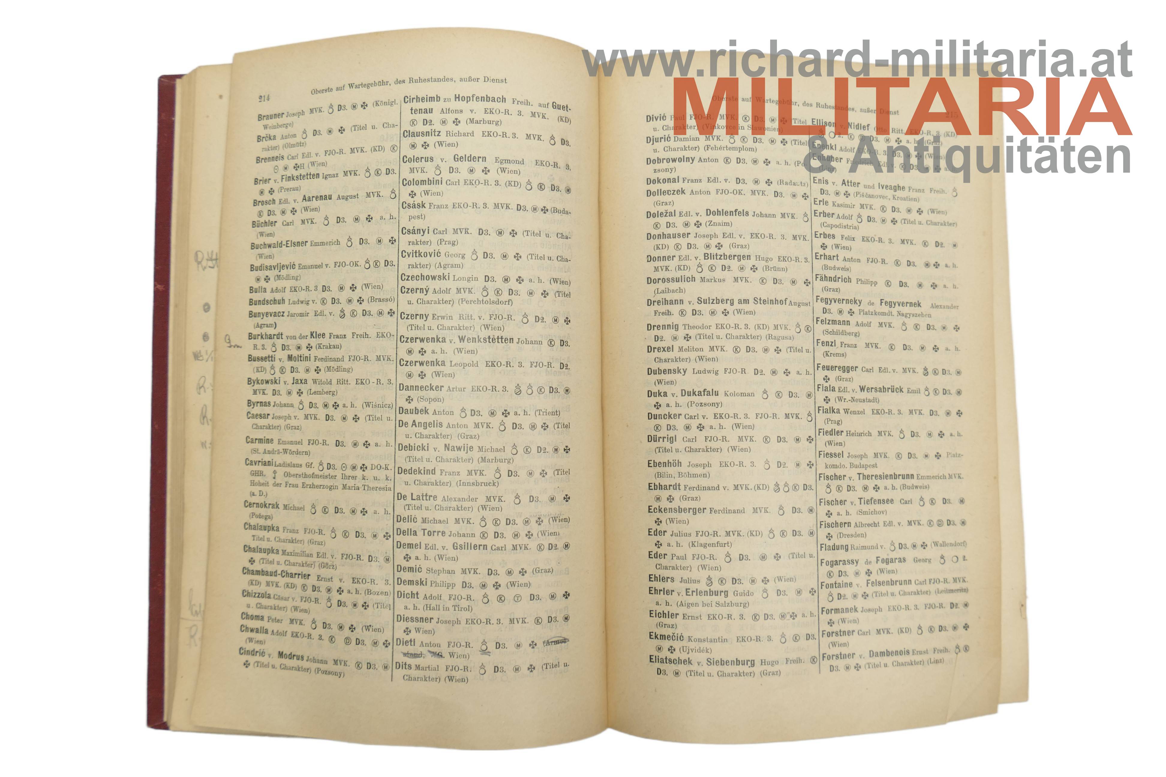 Schematismus für das k.u.k. Heer und die k.u.k. Kriegsmarine 1911