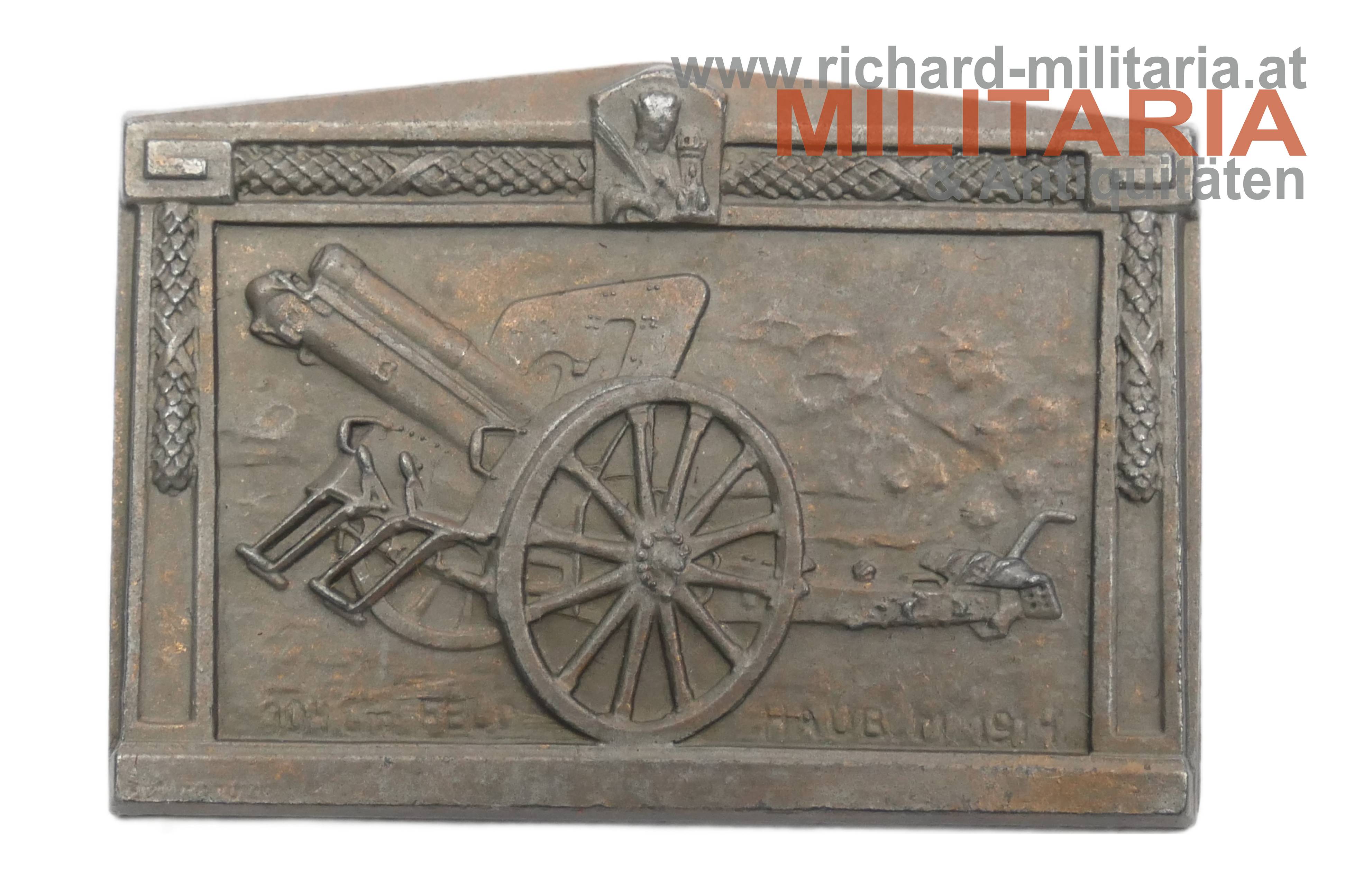 k.u.k. Kappenabzeichen - 10.4 cm Feldhaubitz M1914