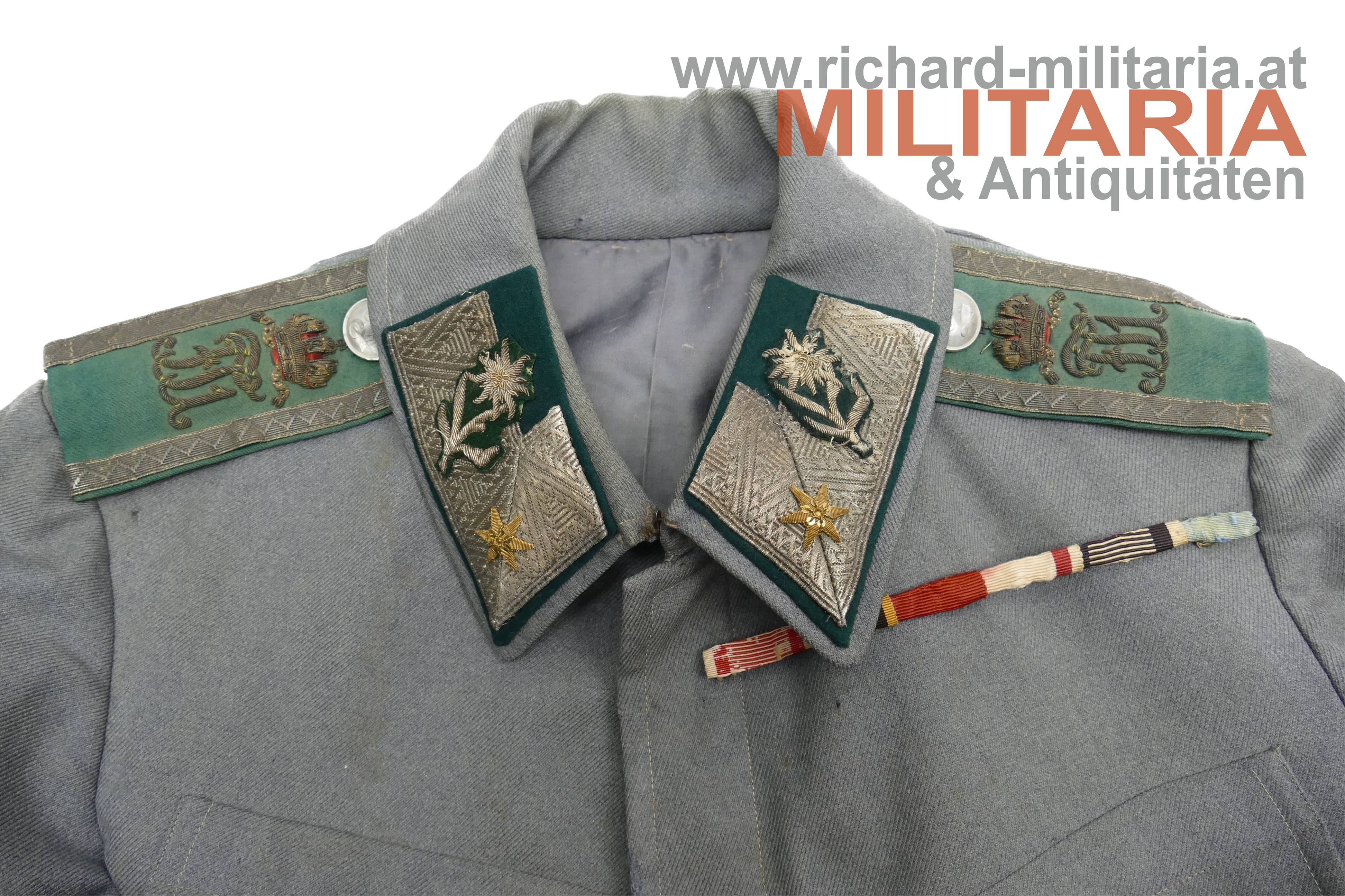 k.k. Landwehr Gebirgstruppen - hechtgraue Bluse - Major - Landwehr-Infanterie Reg. Nr. 27