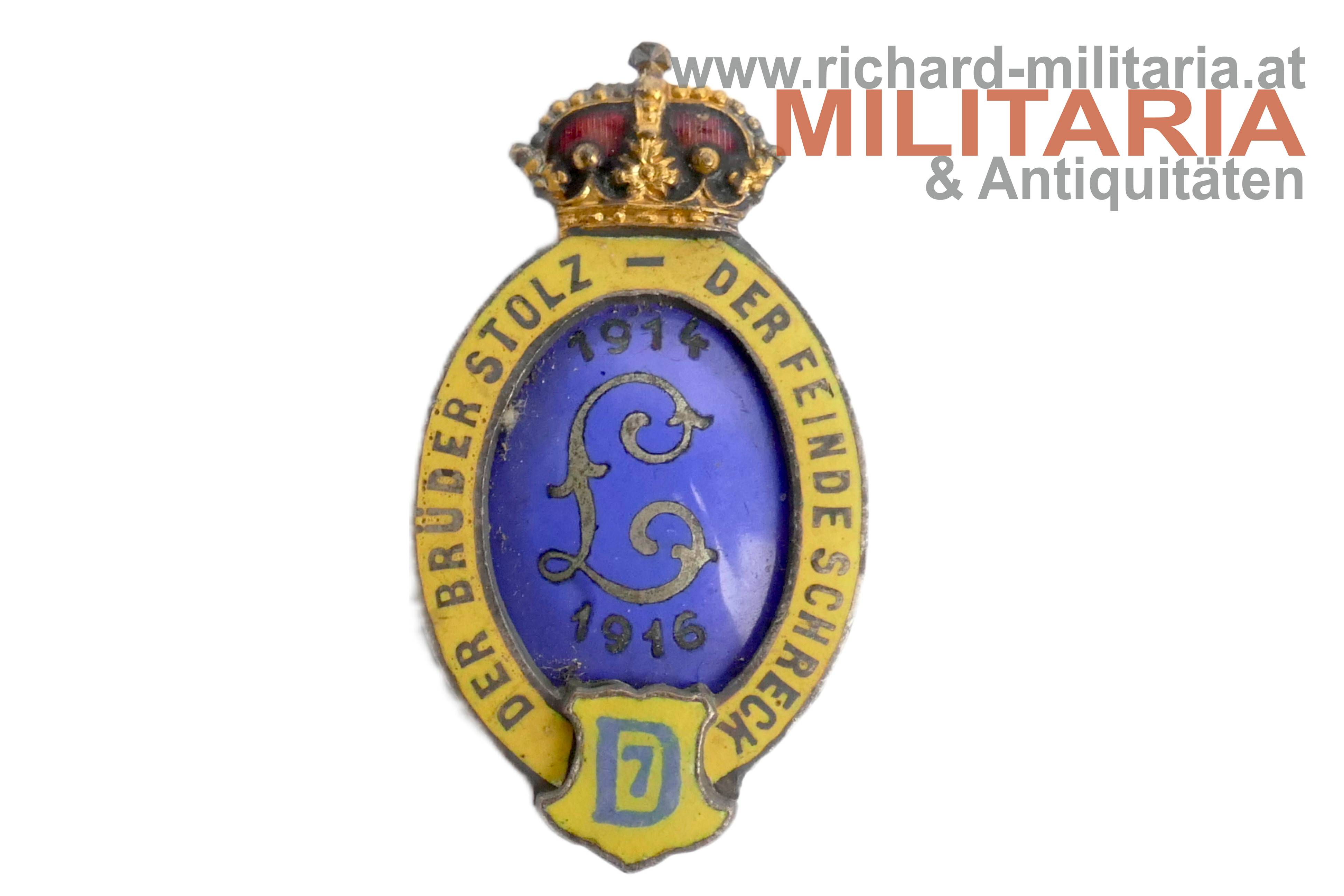 k.u.k. Kappenabzeichen - Dragoner Regiment Nr. 7 - Der Brüder Stolz - Der Feinde Schreck