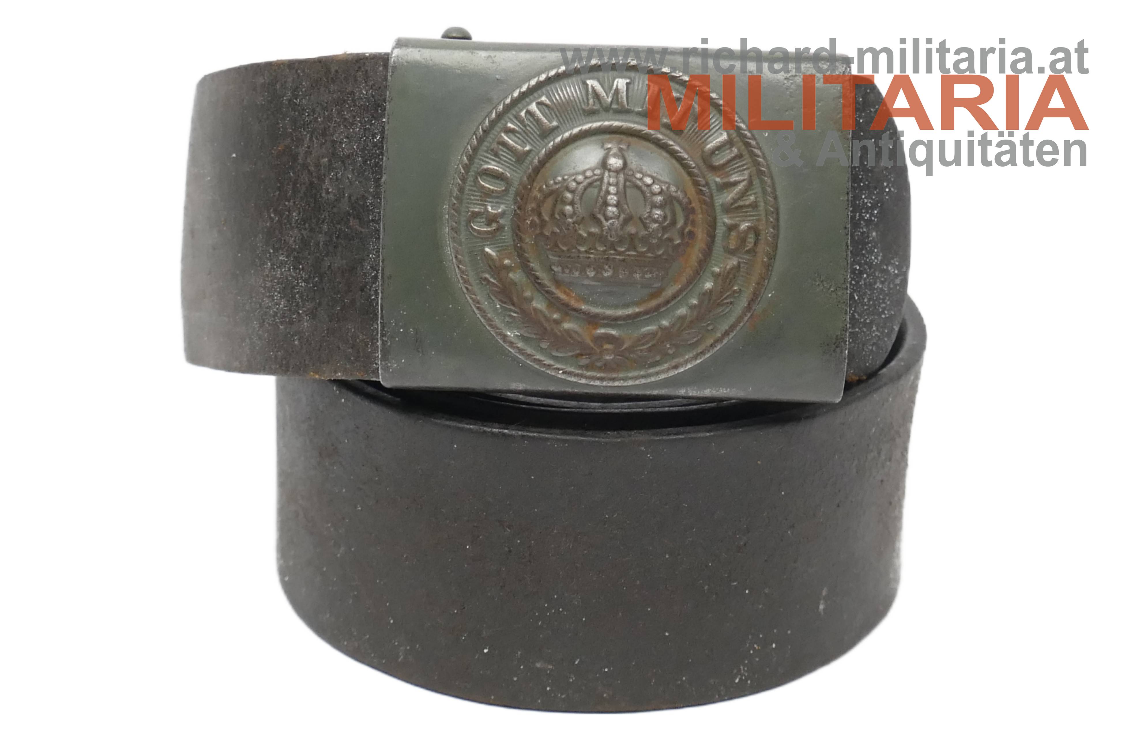 Preussen - Leibreimen mit Koppelschloss für Mannschaft/UO - feldgrau lackiert