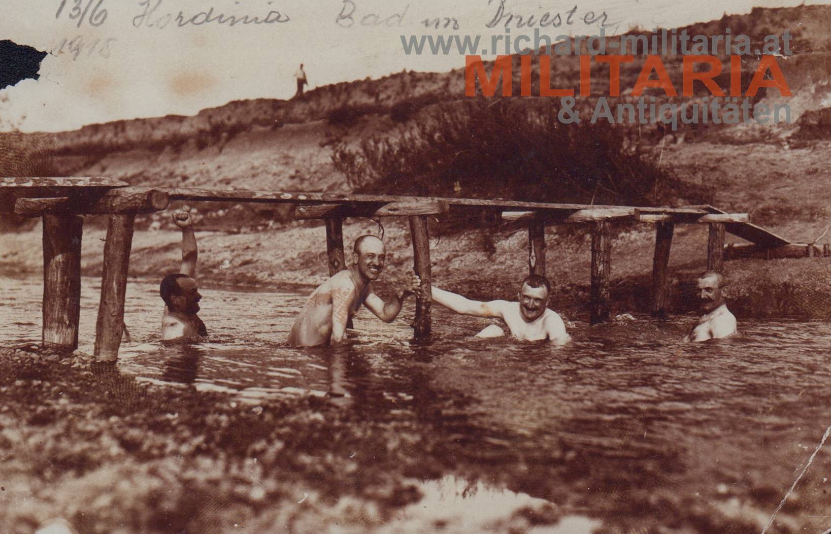 k.u.k. Foto - Bad im Dniester - 13. Juni 1915