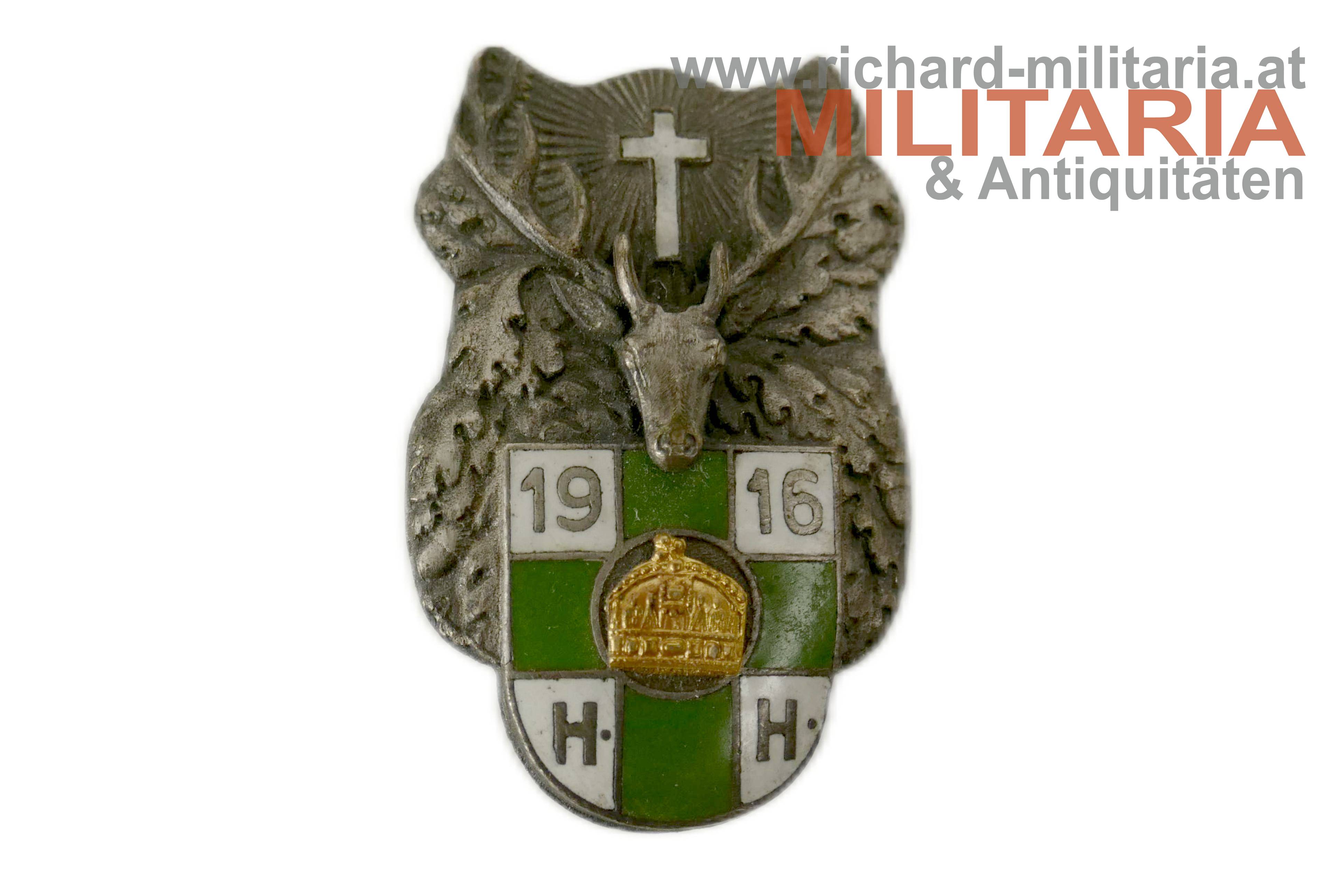 k.u.k. Patriotisches Abzeichen - 1916 Heiliger Hubertus