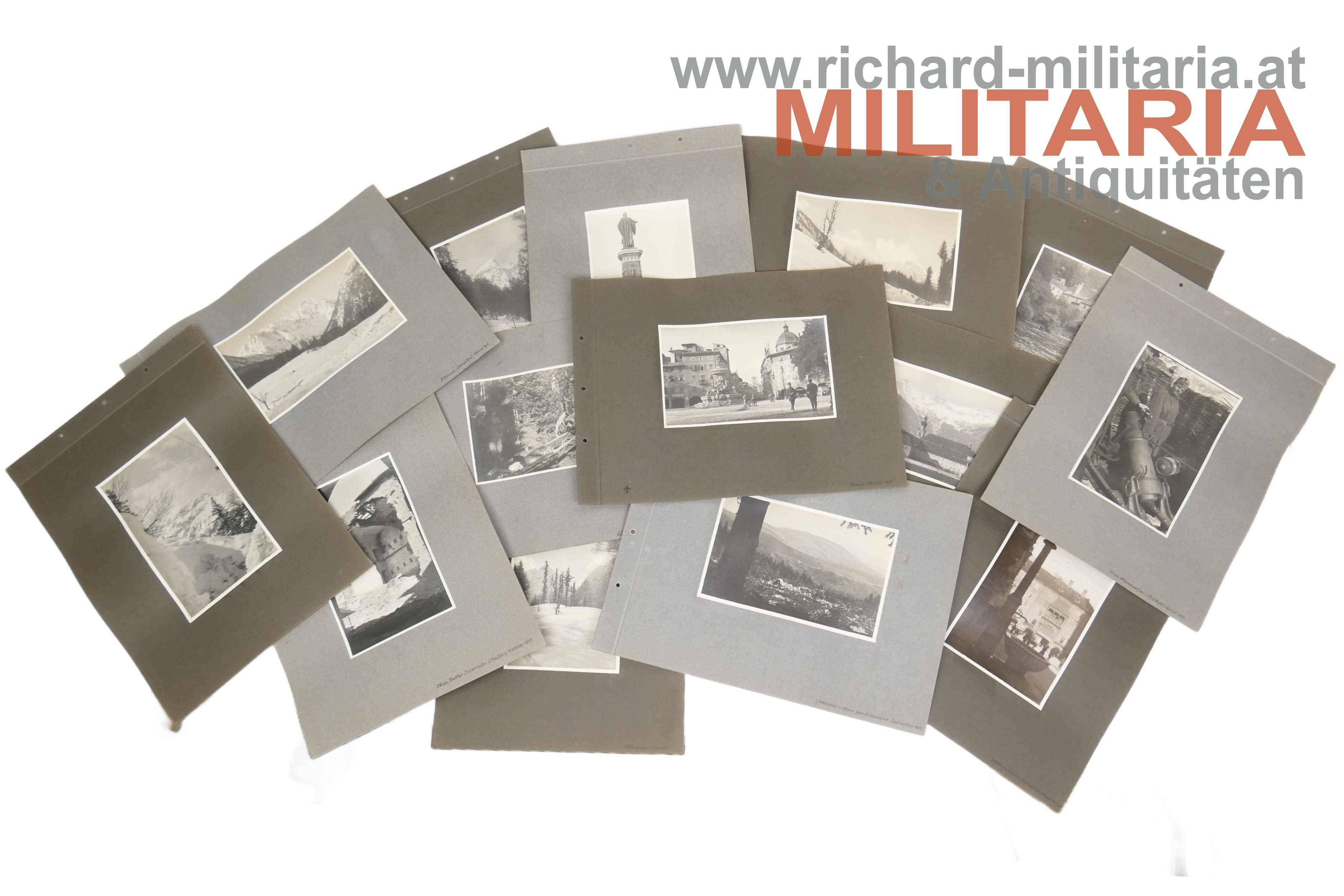 k.u.k. Konvolut aus Fotoalbenseiten - Asiago / Forte Interrotto / Freikofel / Trento / Lesachtal / Plöckenpass (Celon)