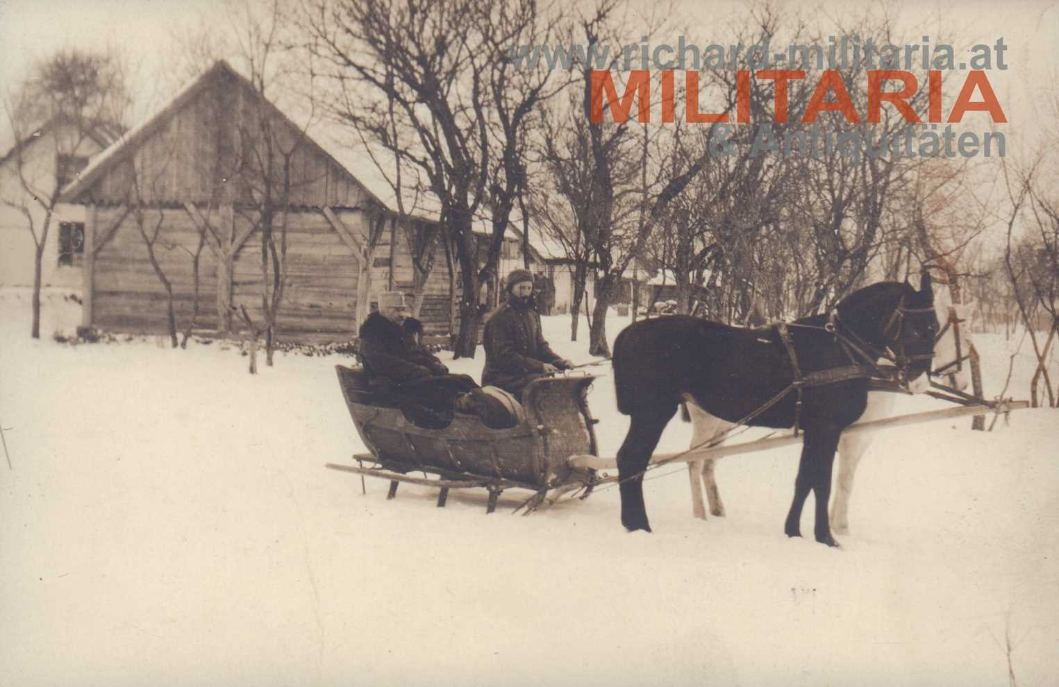 k.u.k. IR 67 – Oberst Kleinschrodt / Ukraine – Wolhenien - "Mein Schlitten - Winter 1916"