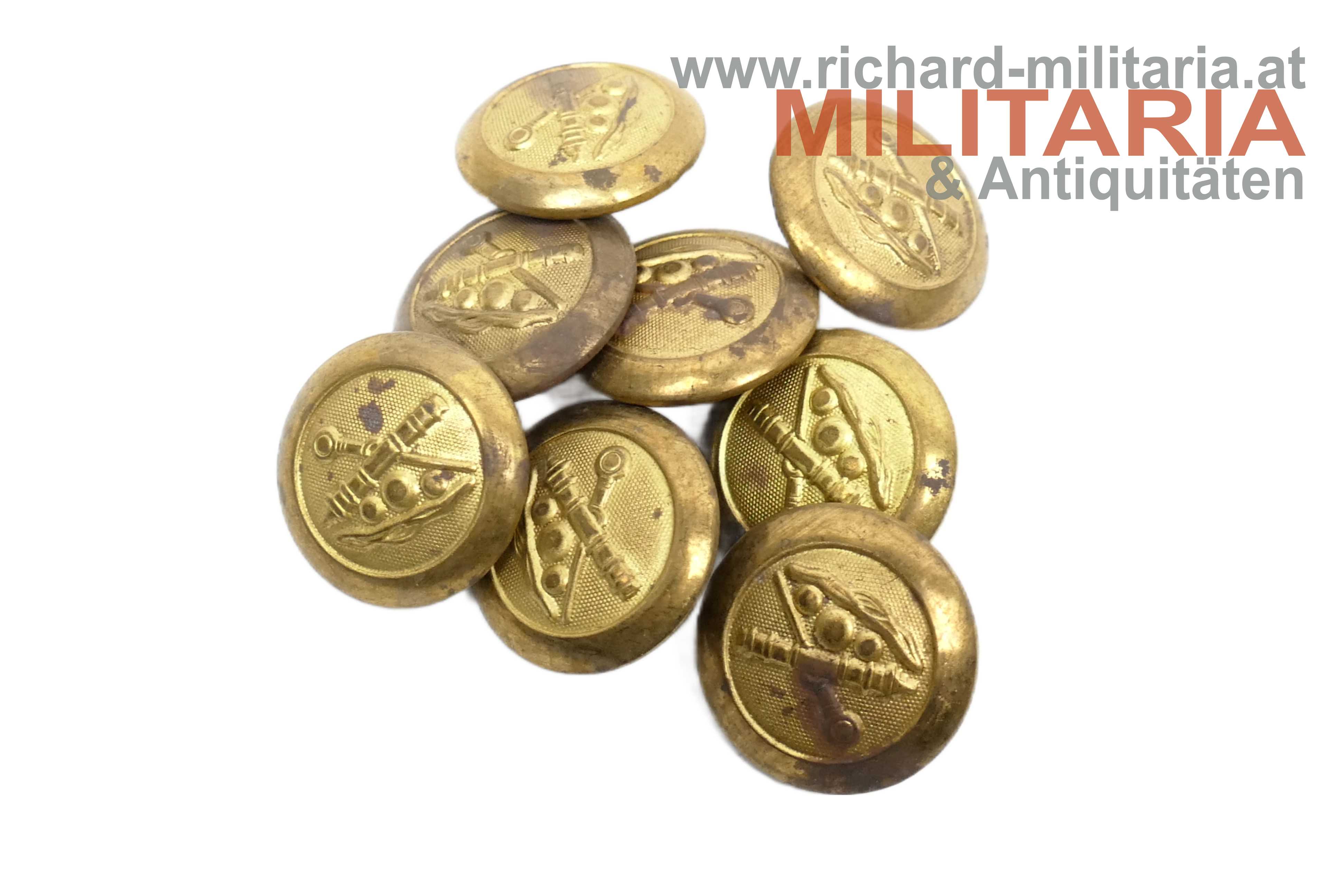 8 k.u.k. Artillerieknöpfe 