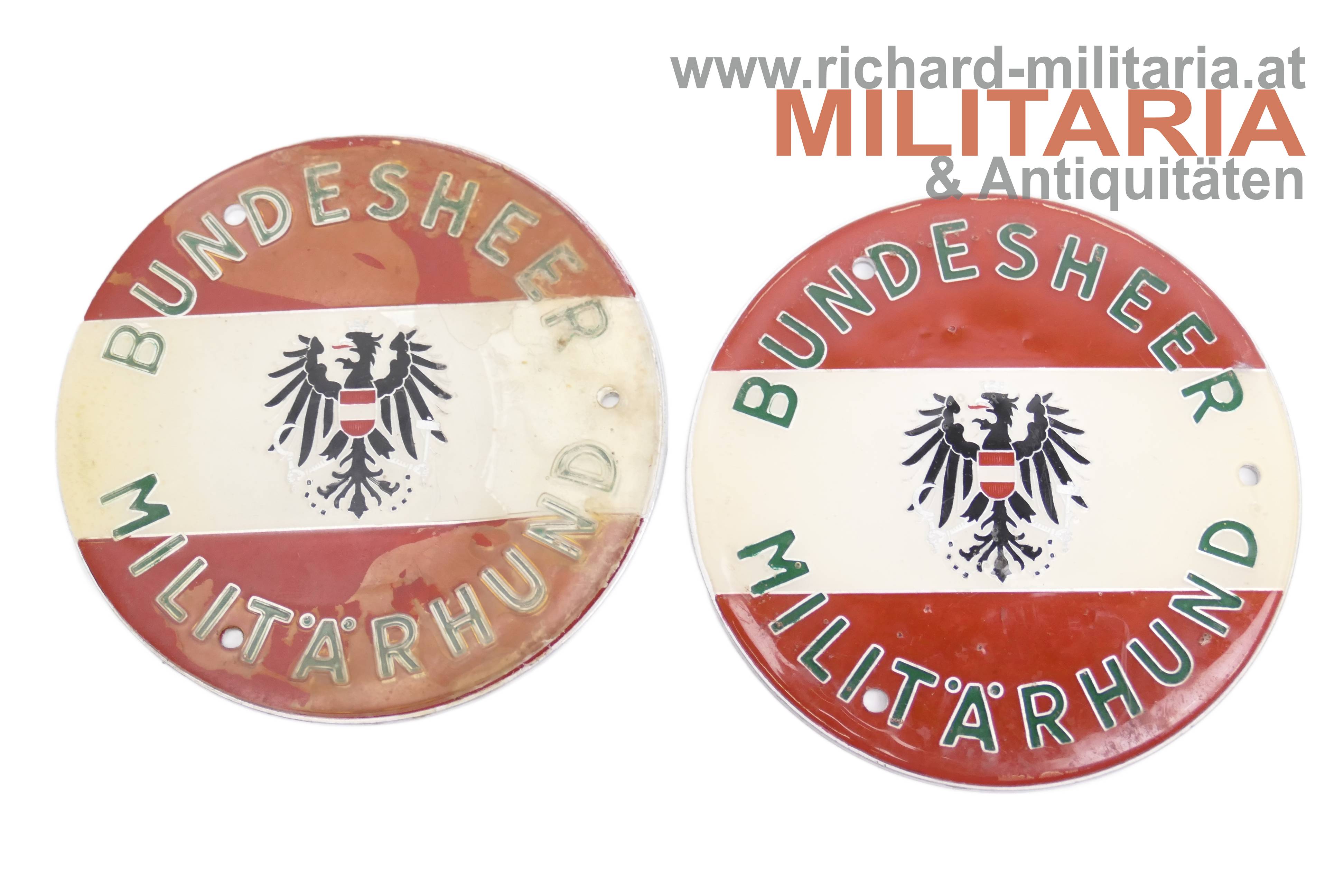 ÖBH - Plaketten für das Gurtzeug von Militärhunden