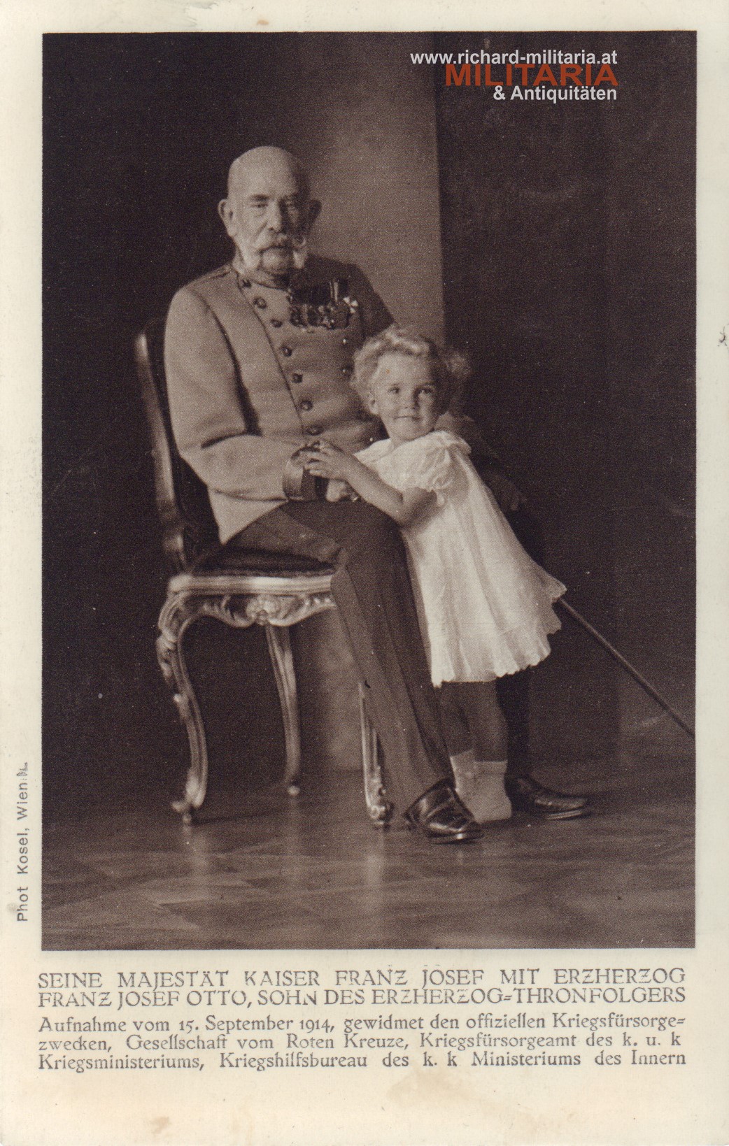 k.u.k. PK "Kaiser Franz Josef mit Erzherzog Franz Josef Otto" - gelaufen 