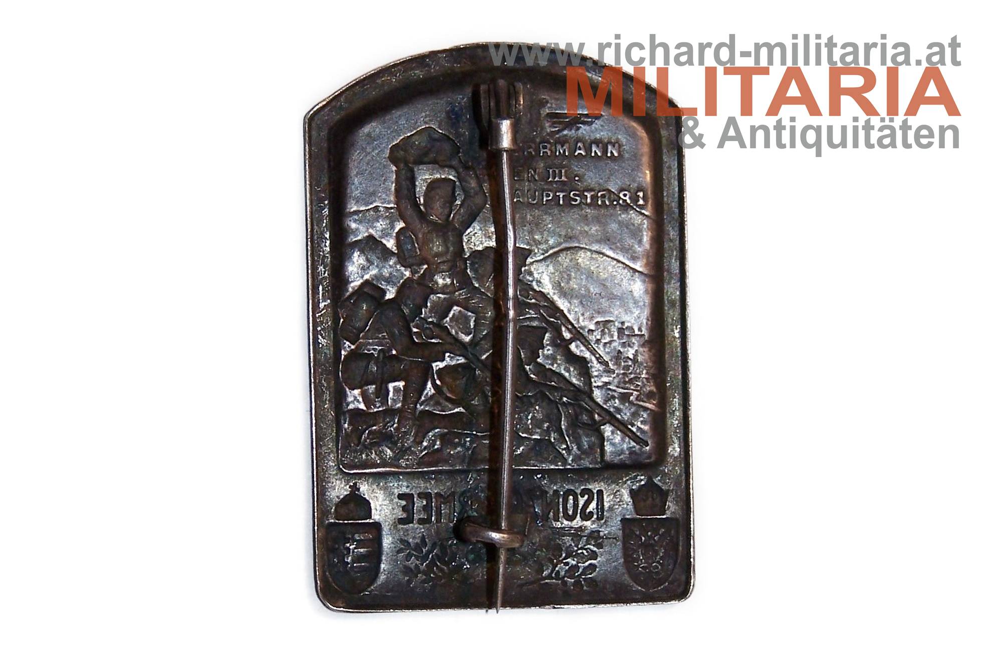 k.u.k. Kappenabzeichen - Isonzo-Armee 1915 - SILBER