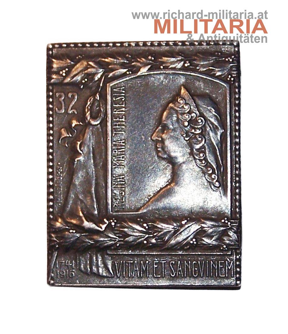 k.u.k. Kappenabzeichen - IR32 - Vitam et Sangvinem - 1741-1916 - SILBER