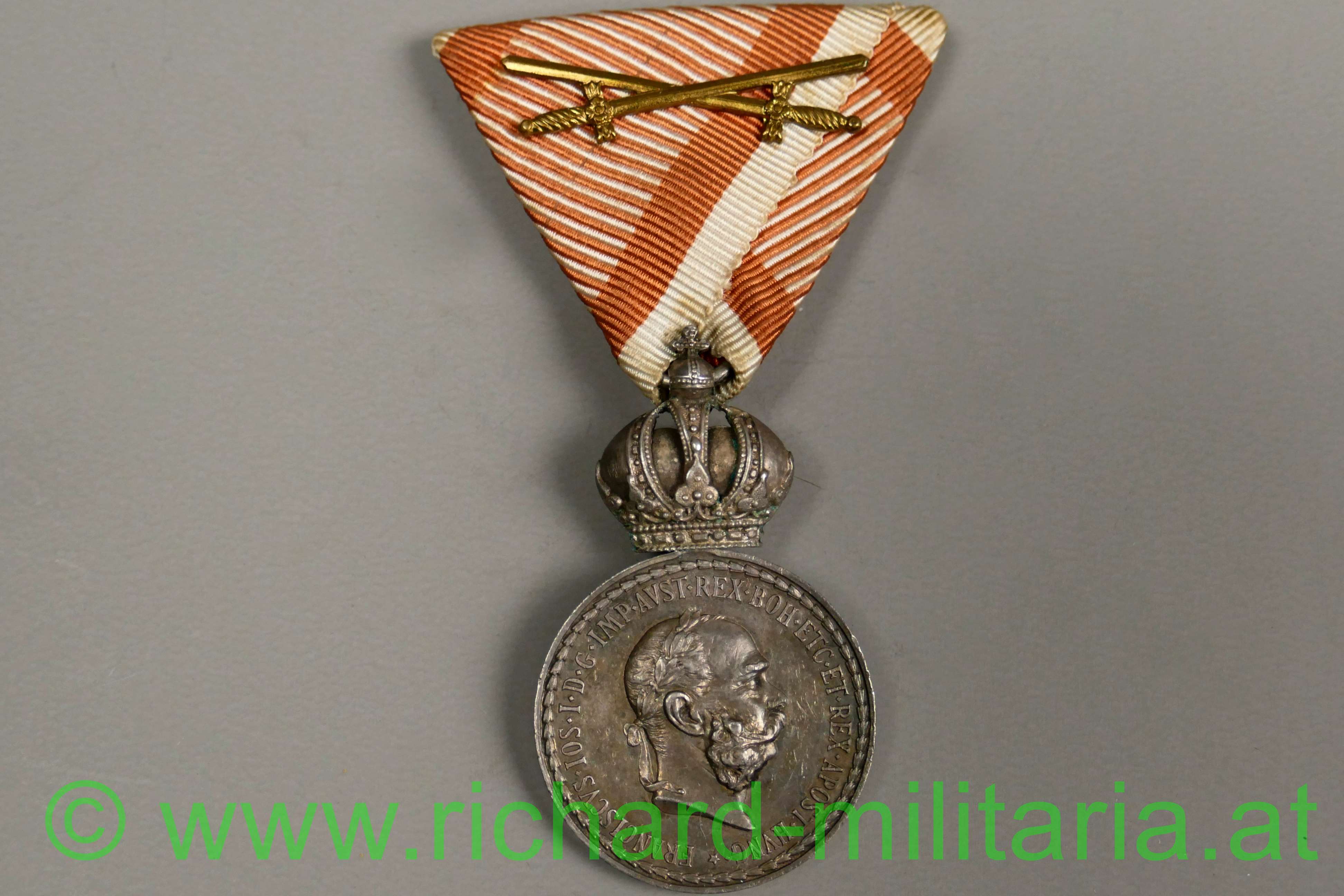 Silberne Militärverdienstmedaille Signum Laudis Kaiser Franz Josef - VM - mit Schwerter