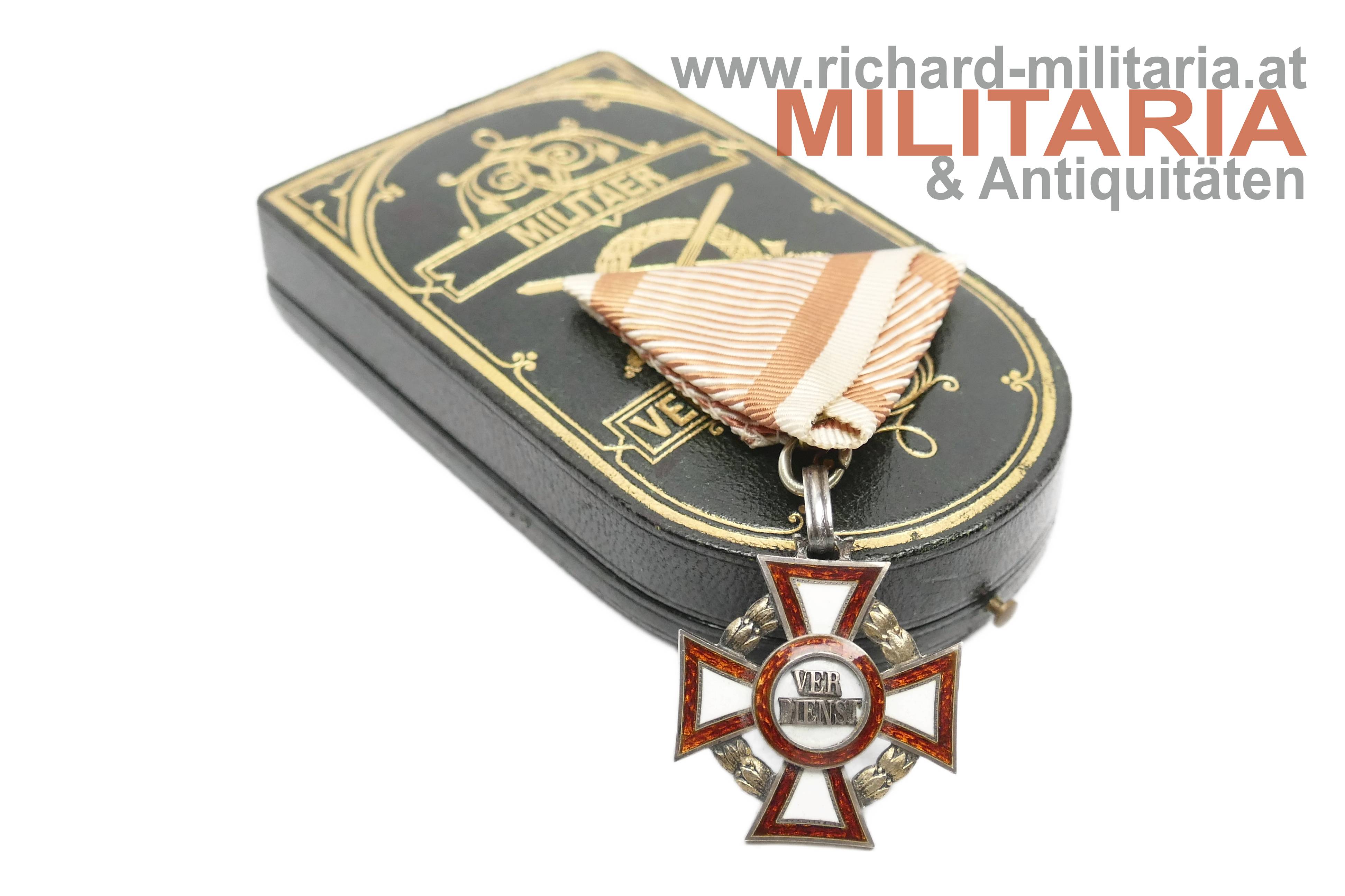 k.u.k. Militärverdienstkreuz 3. Klasse KD + Schw. im Luxusetui