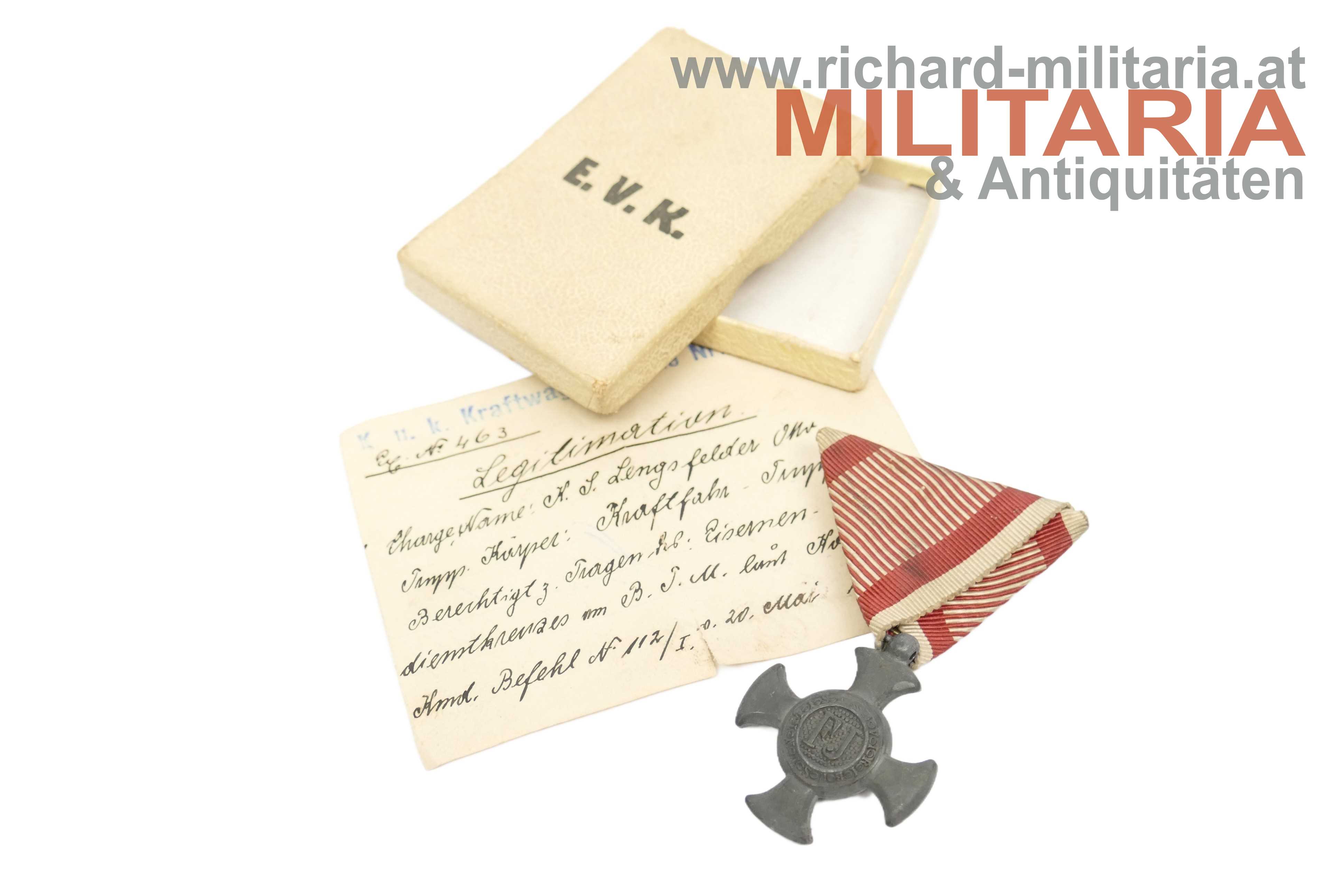 Eisernes Verdienstkreuz - Kraftwagenkolonne Nr. 71 + Etui