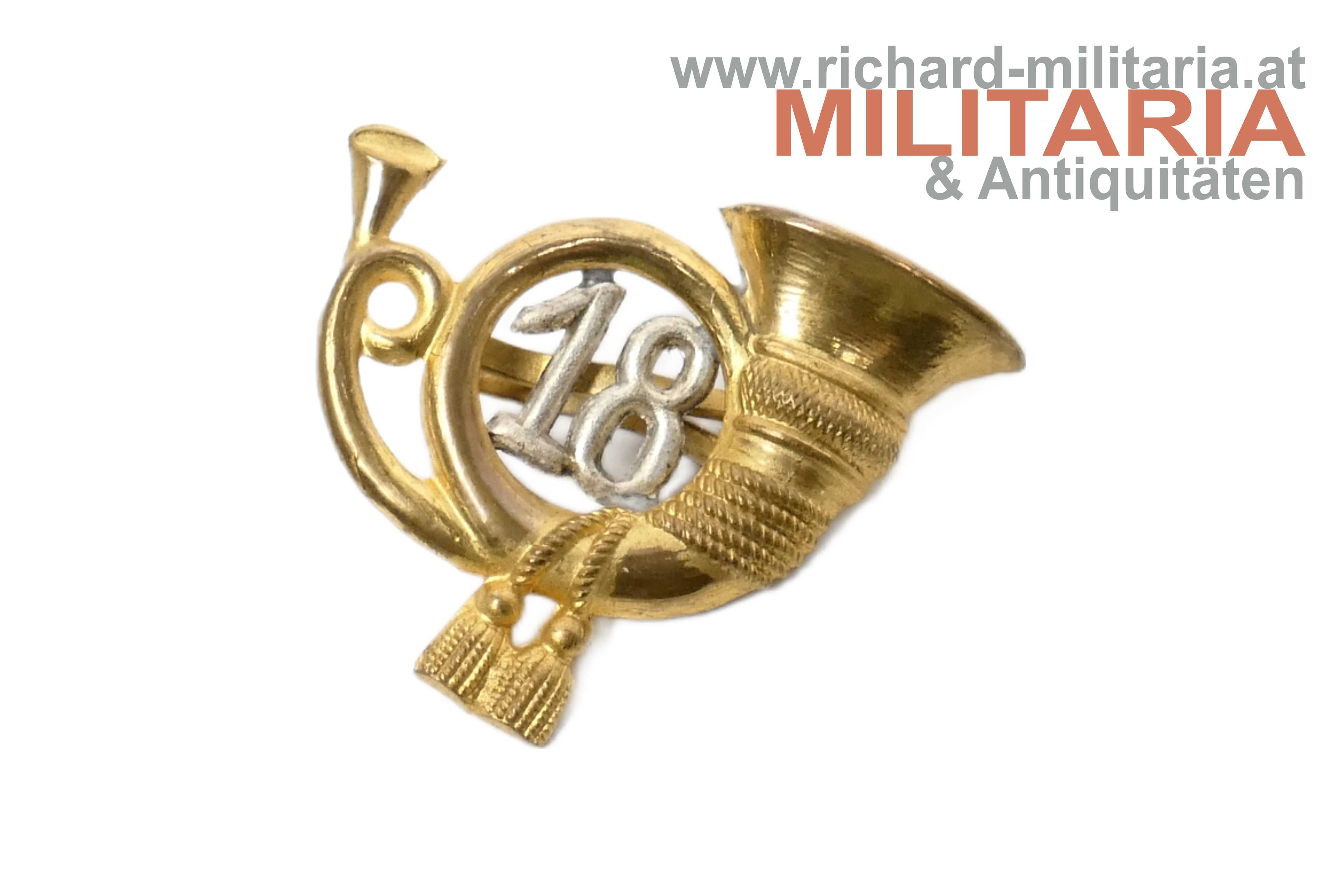 k.k. Jägerhorn für die Kappe - 18er Jäger 